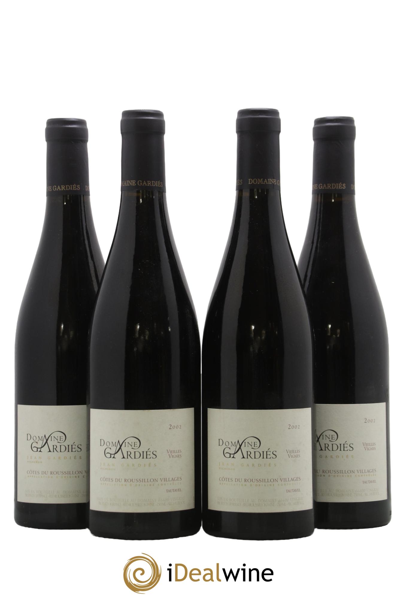Côtes du Roussillon Villages Vieilles Vignes Tautavel Gardiés 2002 - Lot de 4 bouteilles - 0
