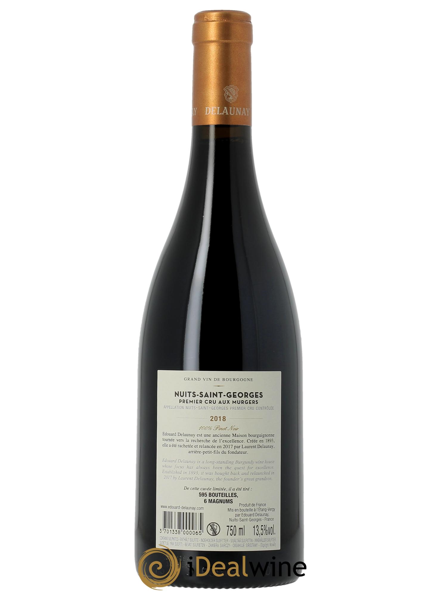 Nuits-Saint-Georges 1er Cru Aux Murgers Edouard Delaunay  2018 - Lot de 1 bouteille - 1