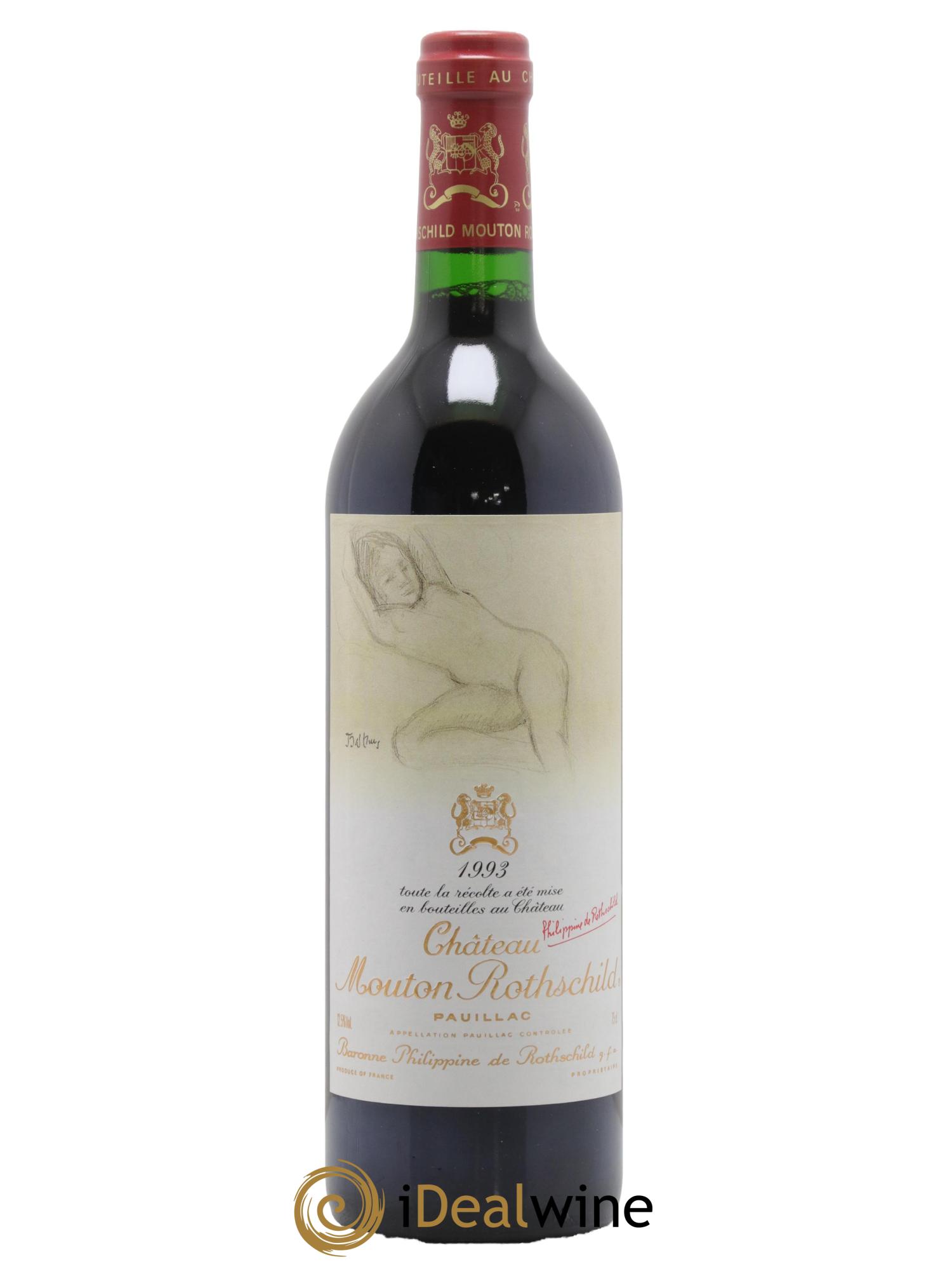 Château Mouton Rothschild 1er Grand Cru Classé 1993 - Lot de 1 bouteille - 0