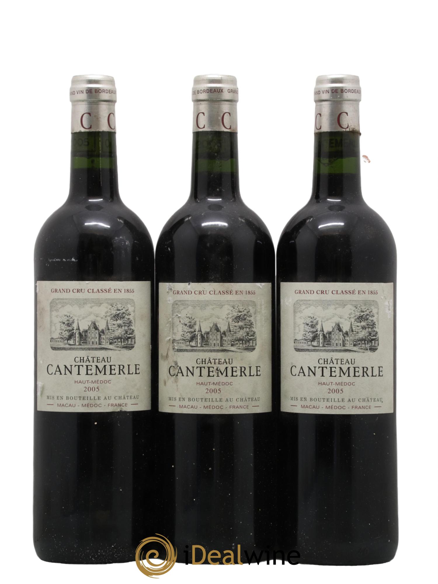 Château Cantemerle 5ème Grand Cru Classé 2005 - Lot de 3 bouteilles - 0