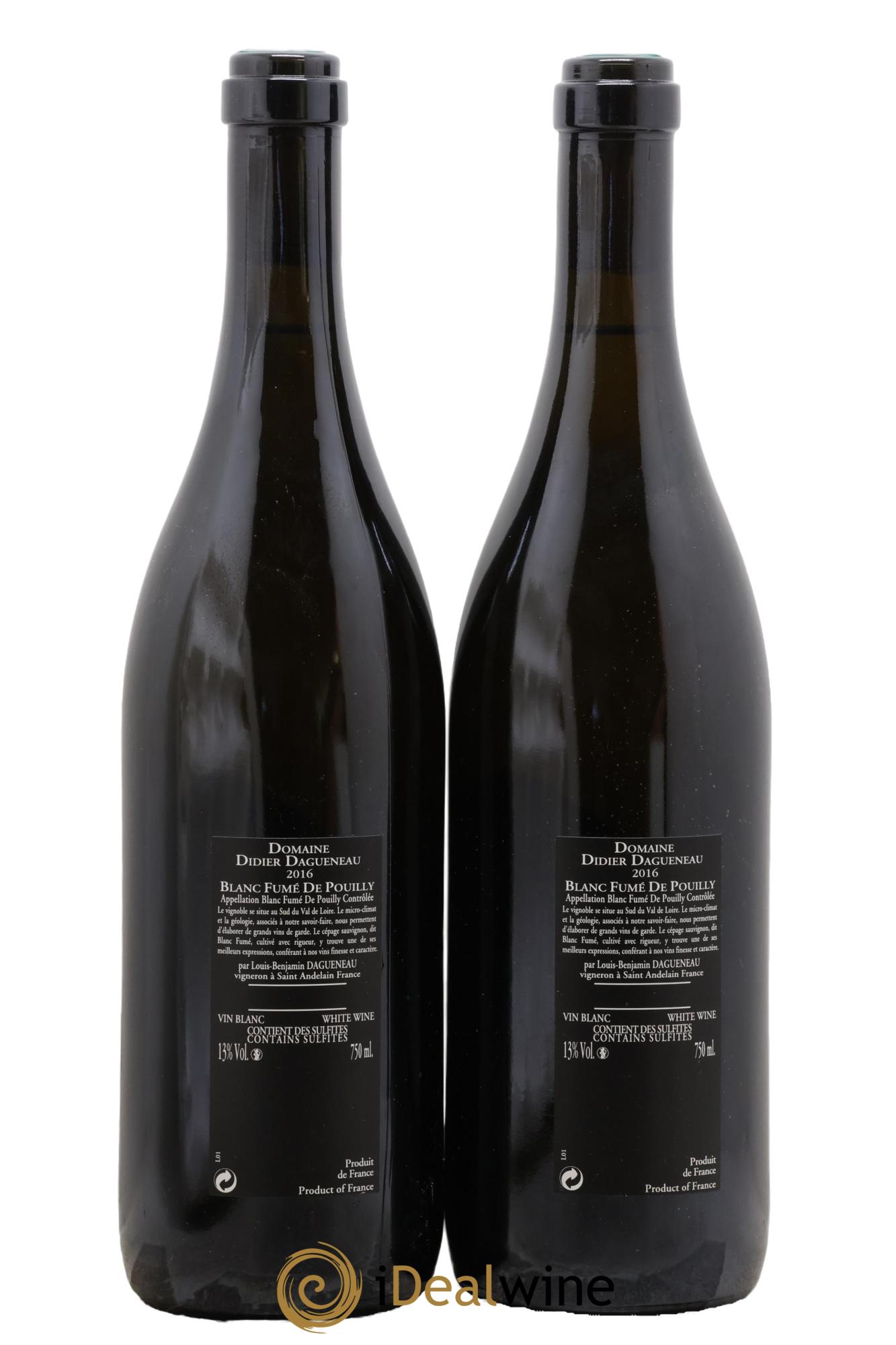 Vin de France (anciennement Pouilly-Fumé) Silex Dagueneau (Domaine Didier - Louis-Benjamin) 2016 - Lot de 2 bouteilles - 1