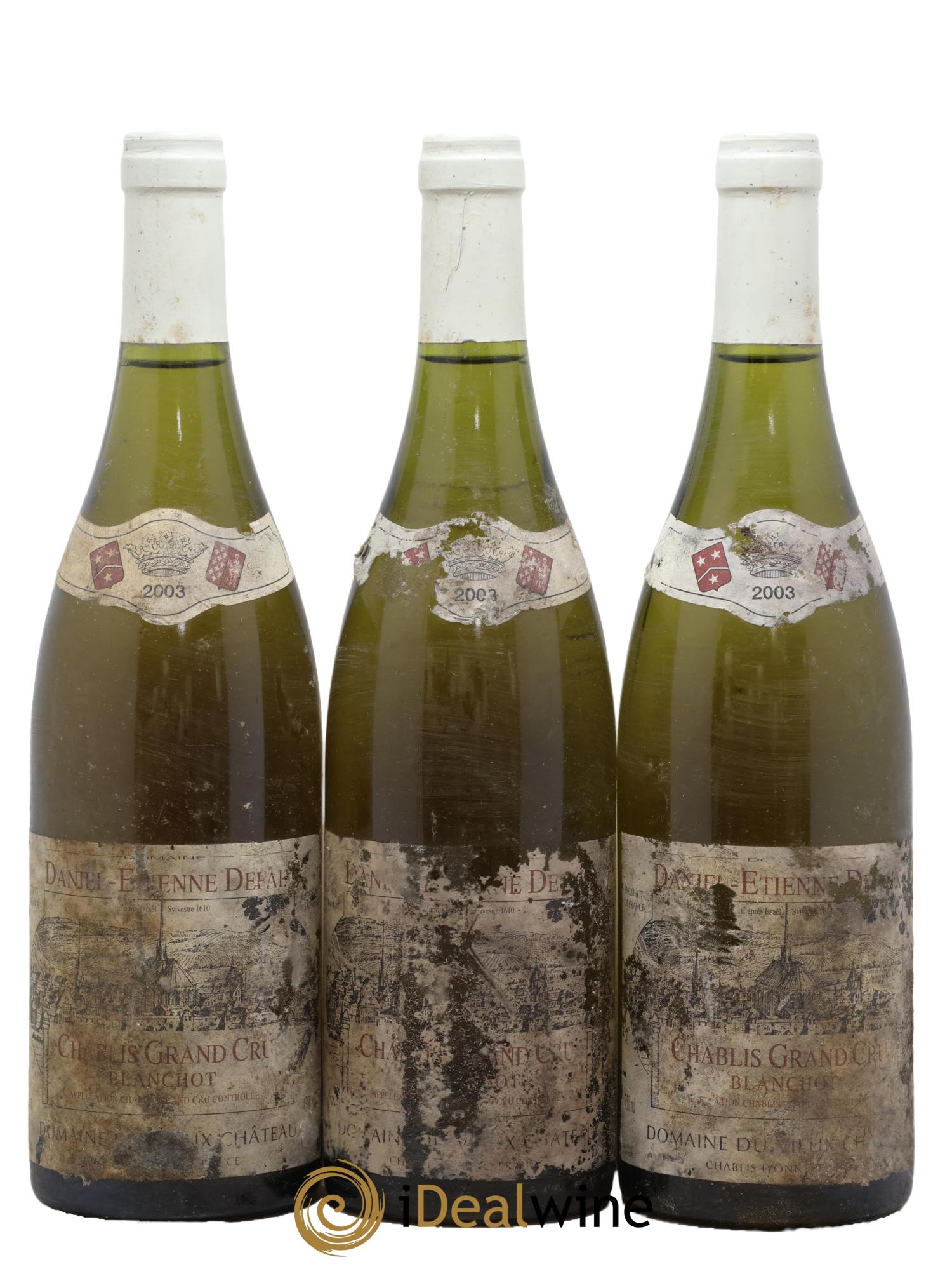 Chablis Grand Cru Blanchot Domaine Daniel-Etienne Defaix 2003 - Lot of 3 bottles - 0