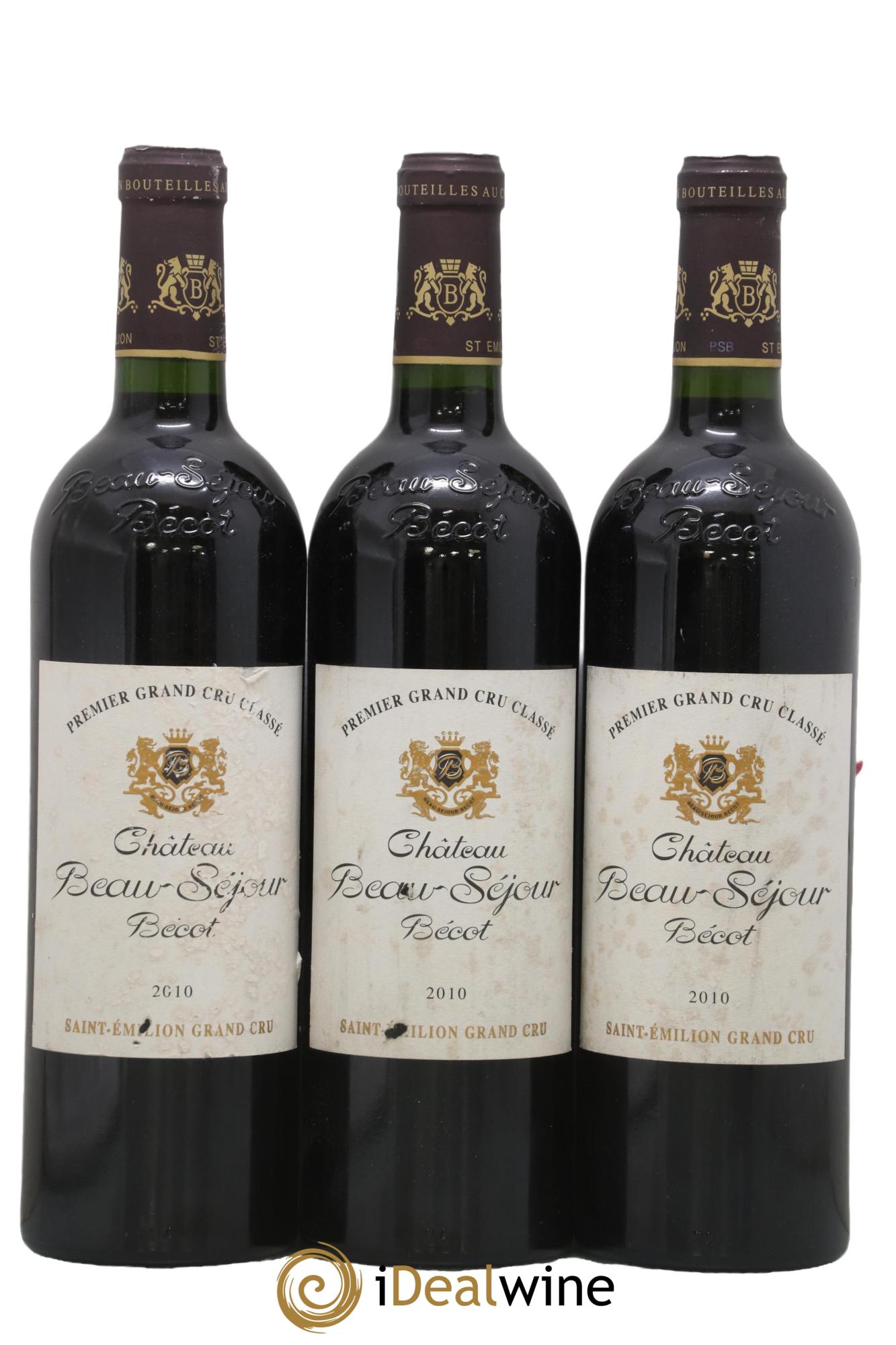 Château Beau-Séjour Bécot 1er Grand Cru Classé B 2010 - Lot of 3 bottles - 0