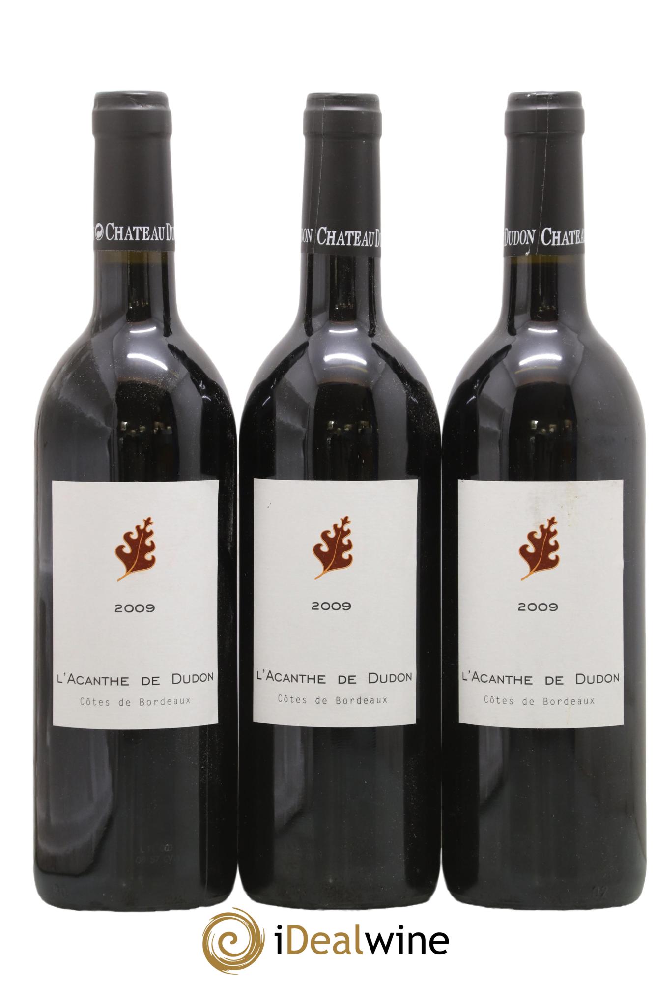 Bordeaux L'Acanthe de Dudon Château Dudon 2009 - Lot of 3 bottles - 0