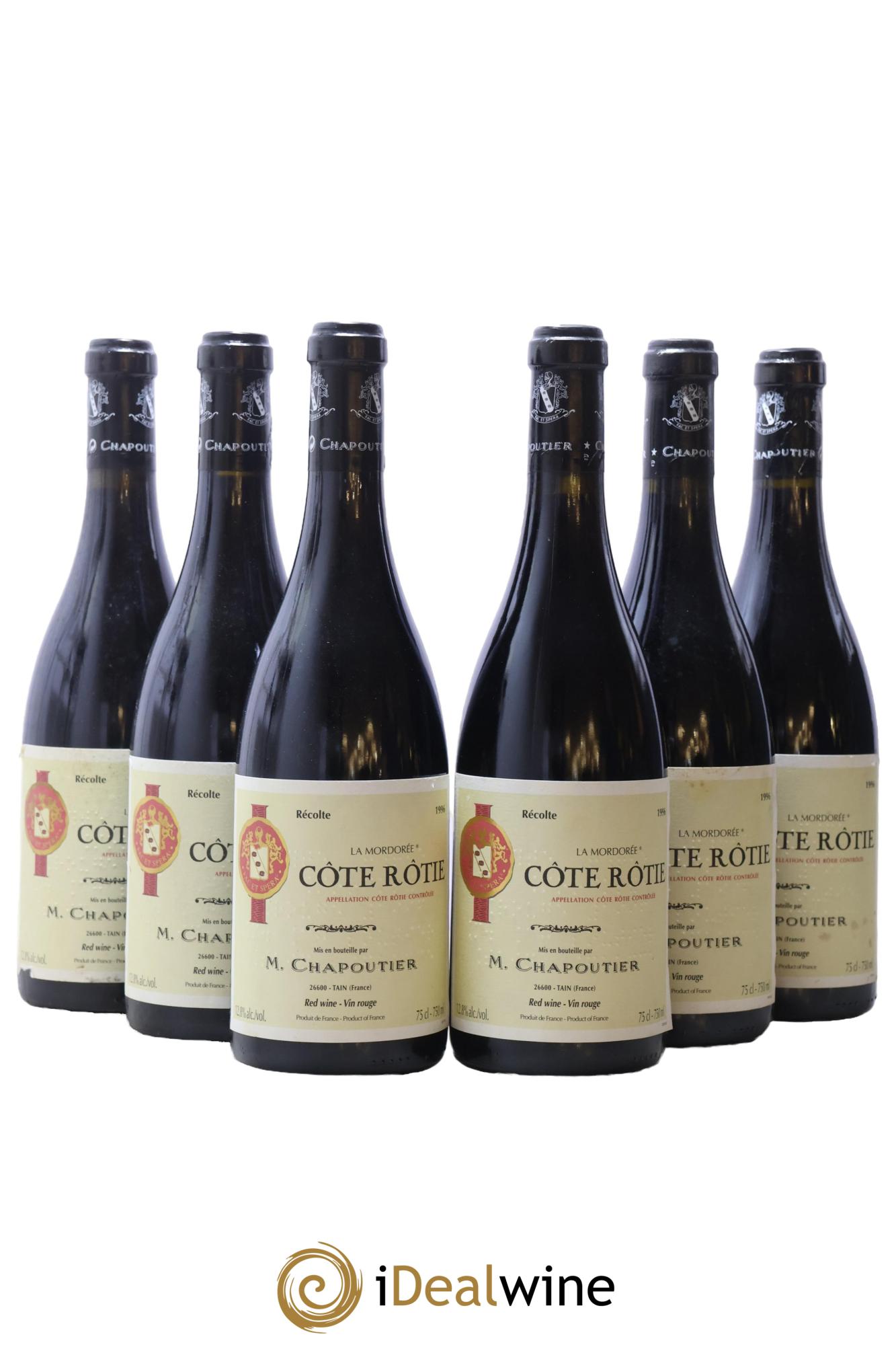 Côte-Rôtie La Mordorée Chapoutier 1996 - Lotto di 6 bottiglie - 0