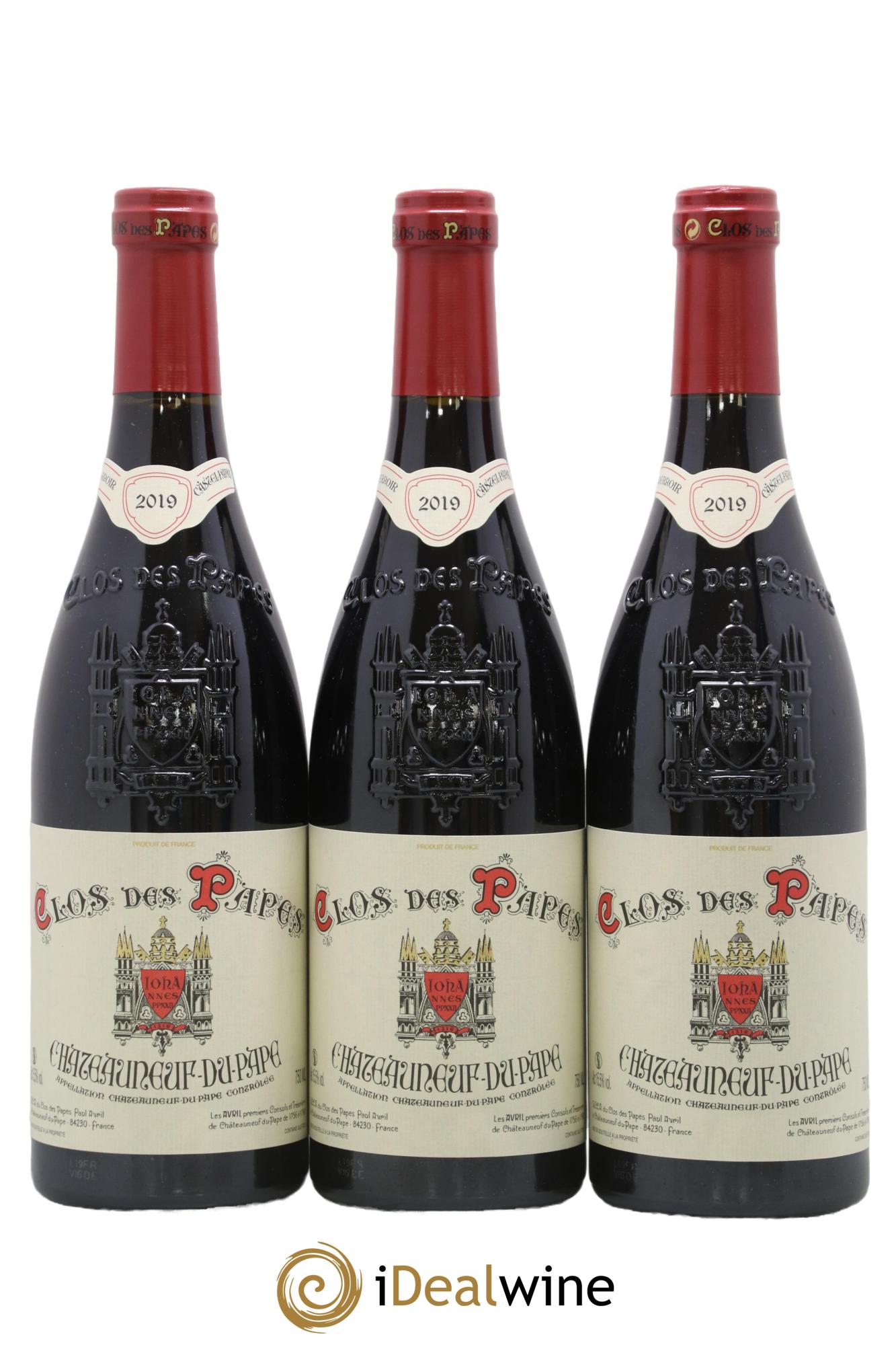 Châteauneuf-du-Pape Clos des Papes - Paul Avril 2019 - Lot de 3 bouteilles - 0
