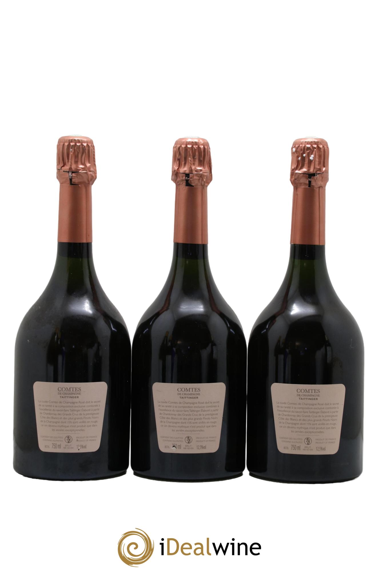 Comtes de Champagne Rosé Grand Cru Brut Taittinger 2011 - Lot of 3 bottles - 1