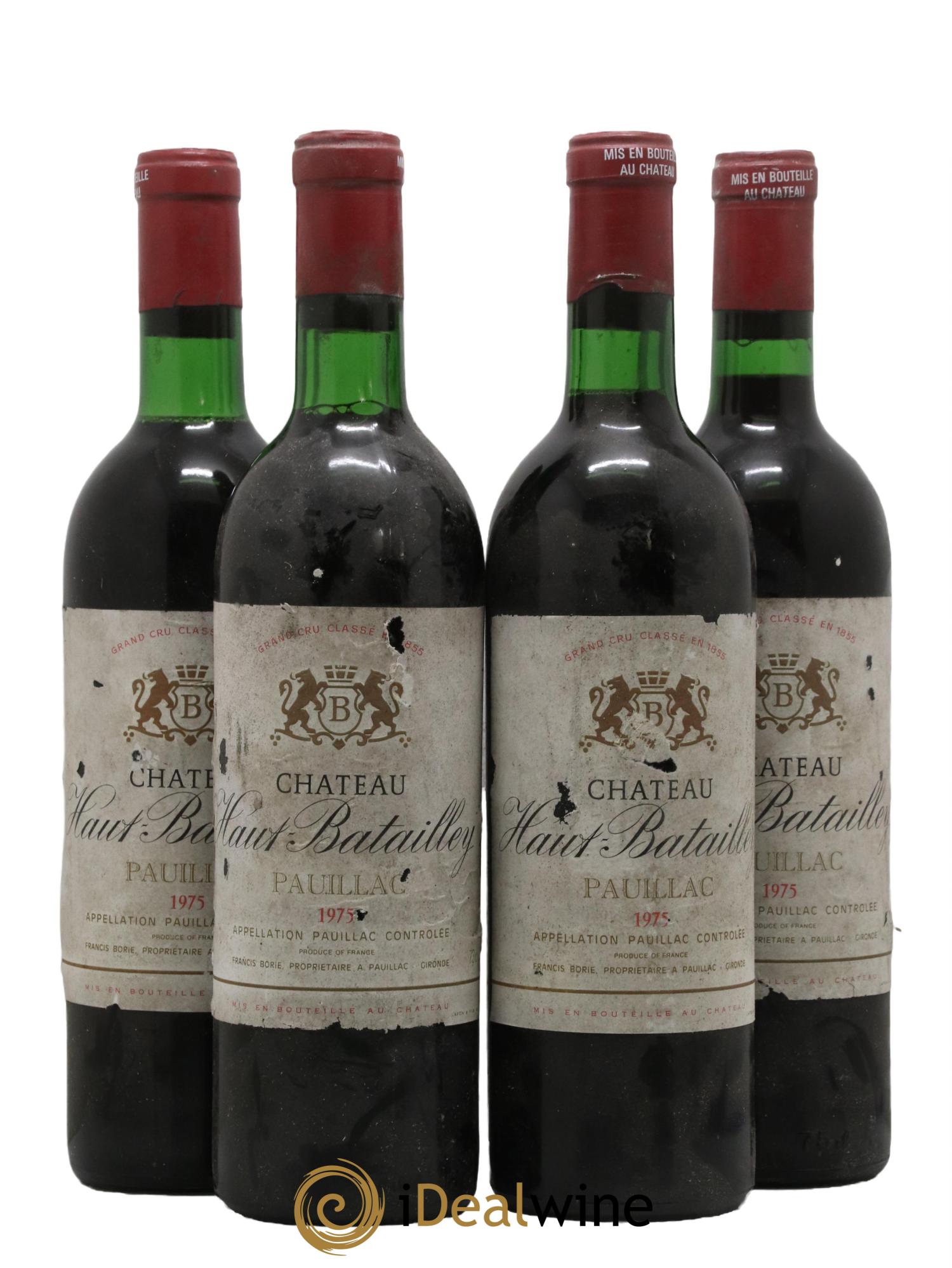 Château Haut Batailley 5ème Grand Cru Classé 1975 - Lot de 4 bouteilles - 0