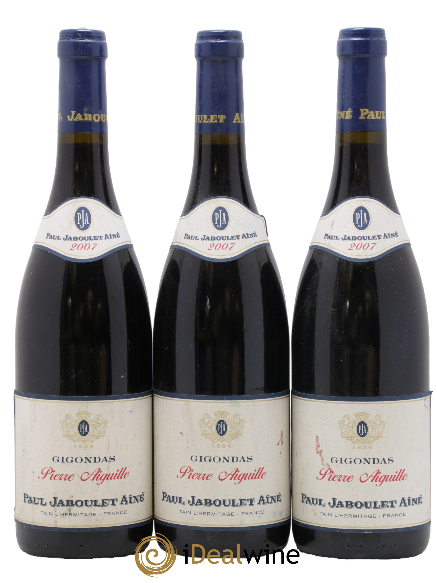 Gigondas Pierre Aiguille Paul Jaboulet Ainé 2007 - Lot de 3 bouteilles - 0