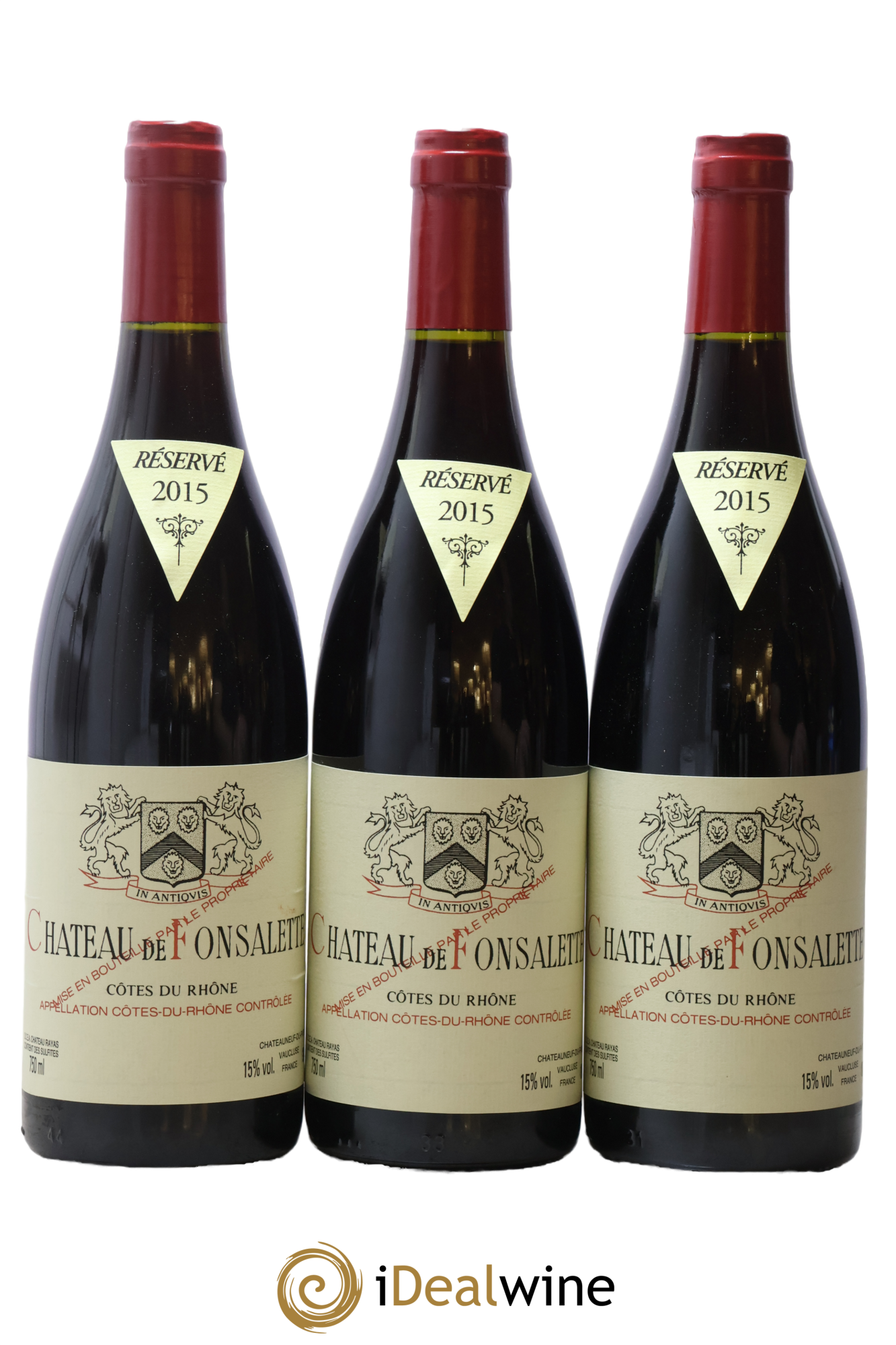 Côtes-du-Rhône Château de Fonsalette Emmanuel Reynaud 2015 - Posten von 3 Flaschen - 0