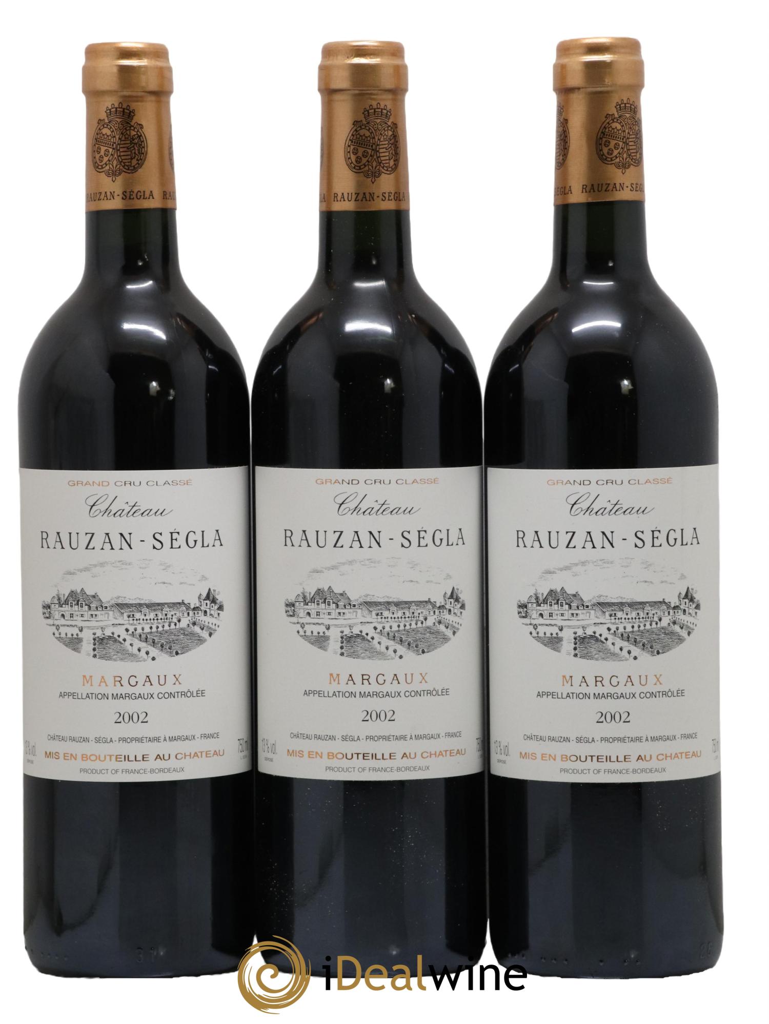 Château Rauzan Ségla Grand Cru Classé 2002 - Lot de 3 bouteilles - 0