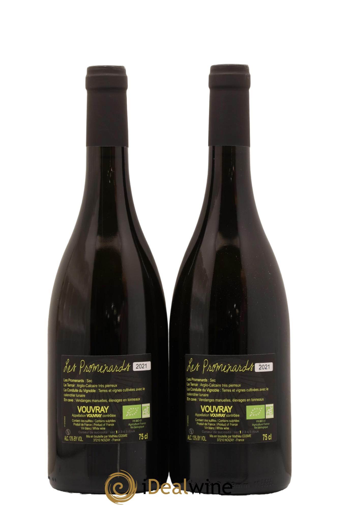Vouvray Les Promenards Domaine Mathieu Cosme 2021 - Lot de 2 bouteilles - 1