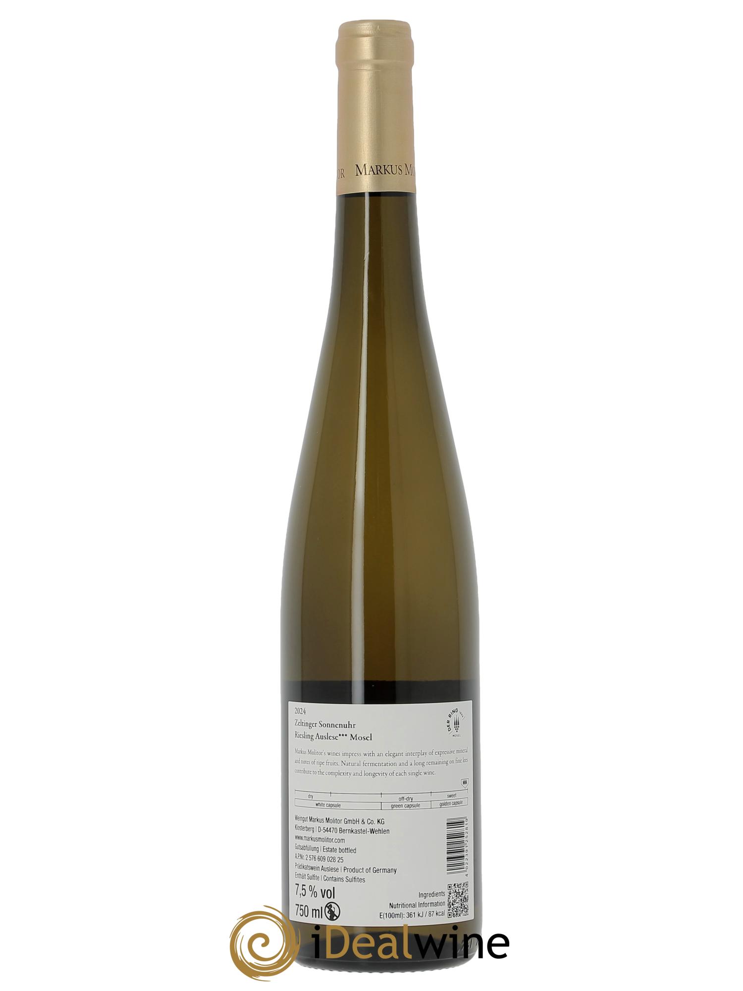 Riesling Markus Molitor Zeltinger Sonnenuhr Auslese Gold Capsule°°°  2024 - Posten von 1 Flasche - 1