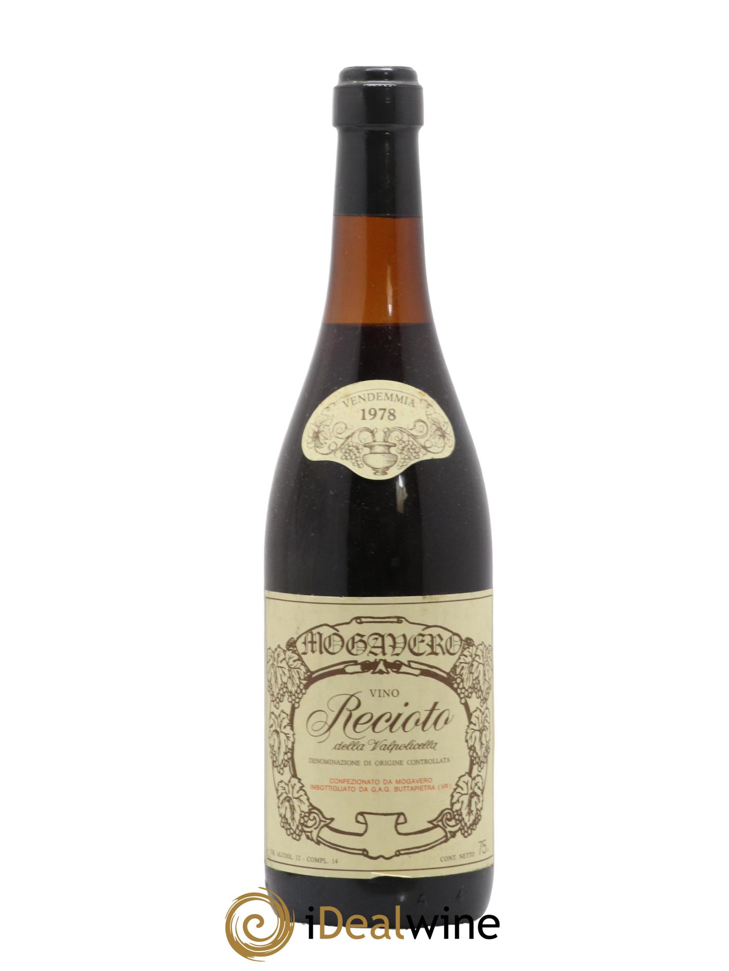 Italie Recioto Mogavero 1978 - Lot de 1 bouteille - 0