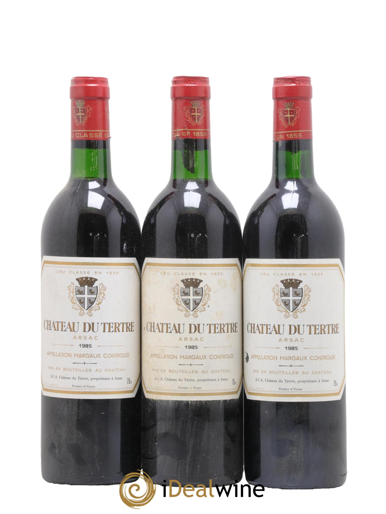 Château du Tertre 5ème Grand Cru Classé 1985 - Lot de 3 bouteilles - 0