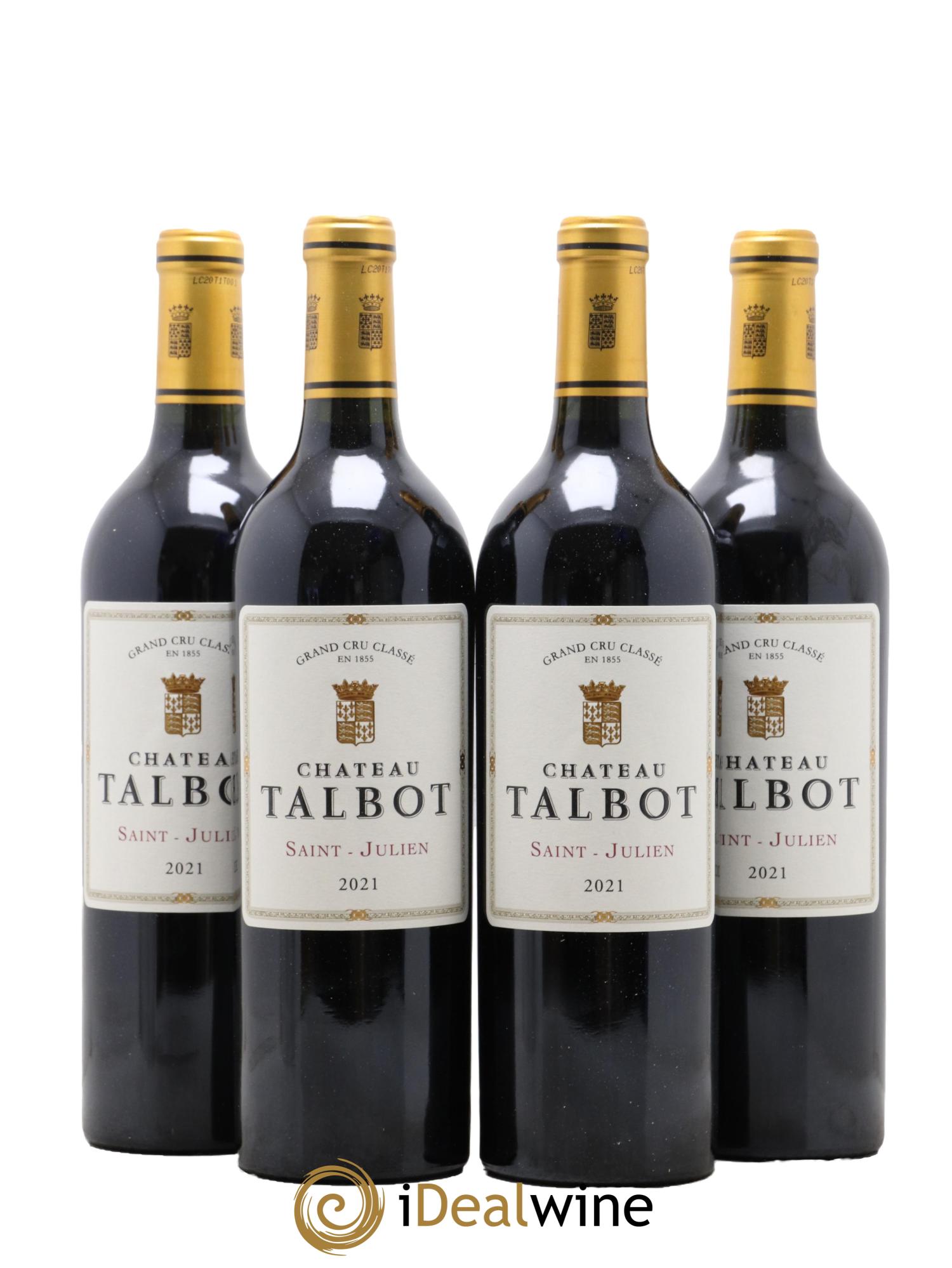 Château Talbot 4ème Grand Cru Classé 2021 - Lot de 4 bouteilles - 0