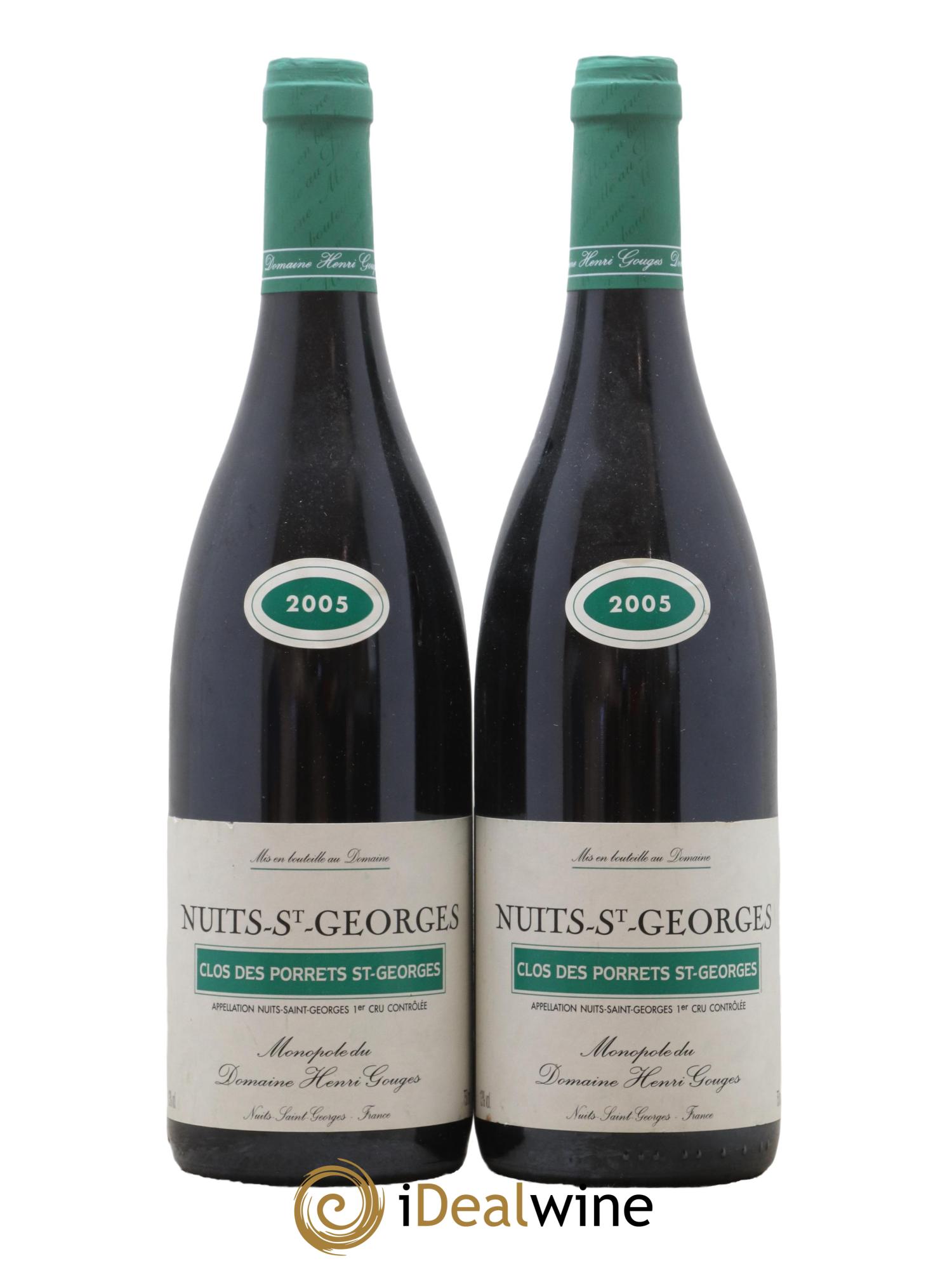 Nuits-Saint-Georges 1er Cru Clos des Porrets St Georges Henri Gouges 2005 - Posten von 2 Flaschen - 0