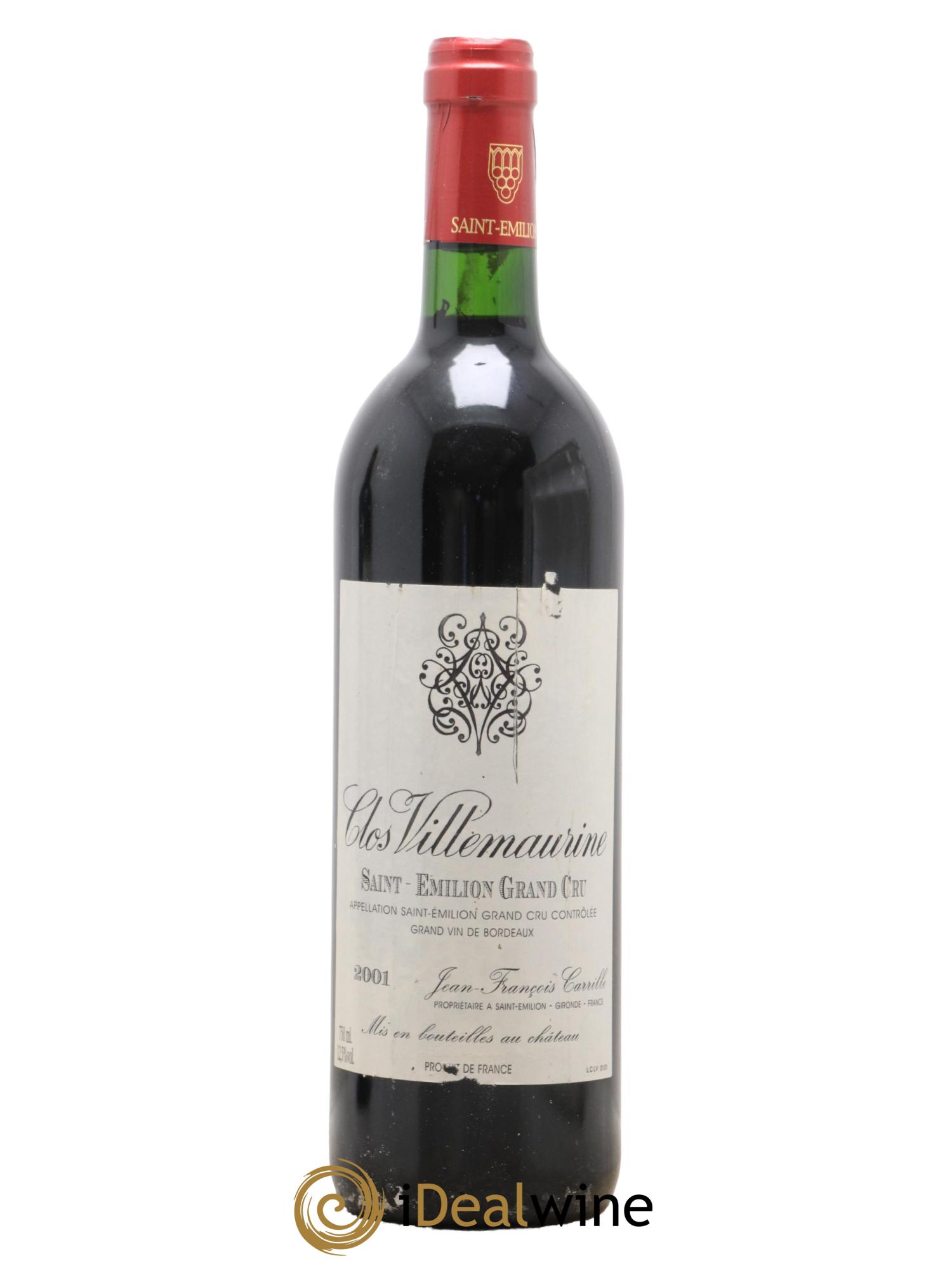 Château Villemaurine Grand Cru Classé 2001 - Lot de 1 bouteille - 0