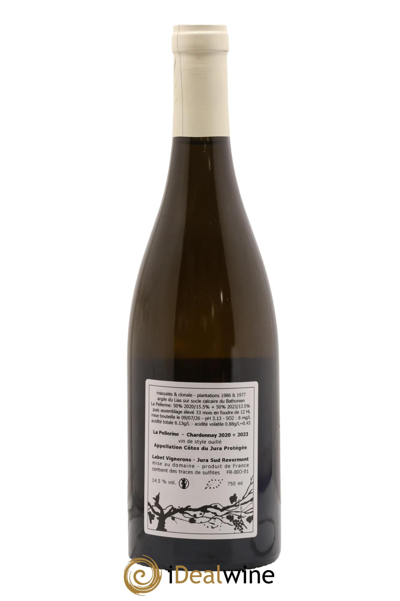 Côtes du Jura Chardonnay La Pellerine Romain - Julien  - Charline Labet - Lot de 1 bouteille - 1
