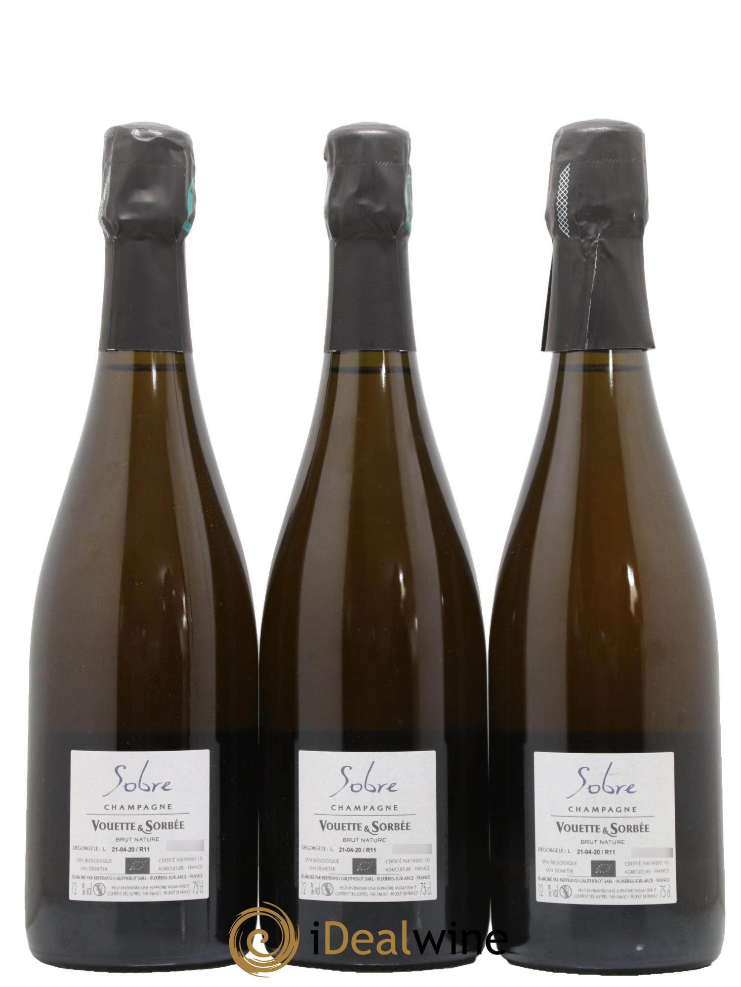 Champagne Sobre Vouette & Sorbée 2011 - Lot de 3 bouteilles - 1