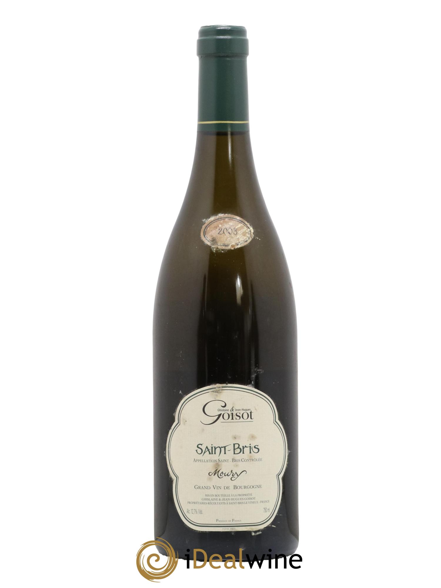 Bourgogne Saint Bris Cuvee Moury Domaine Goisot 2008 - Lot de 1 bouteille - 0