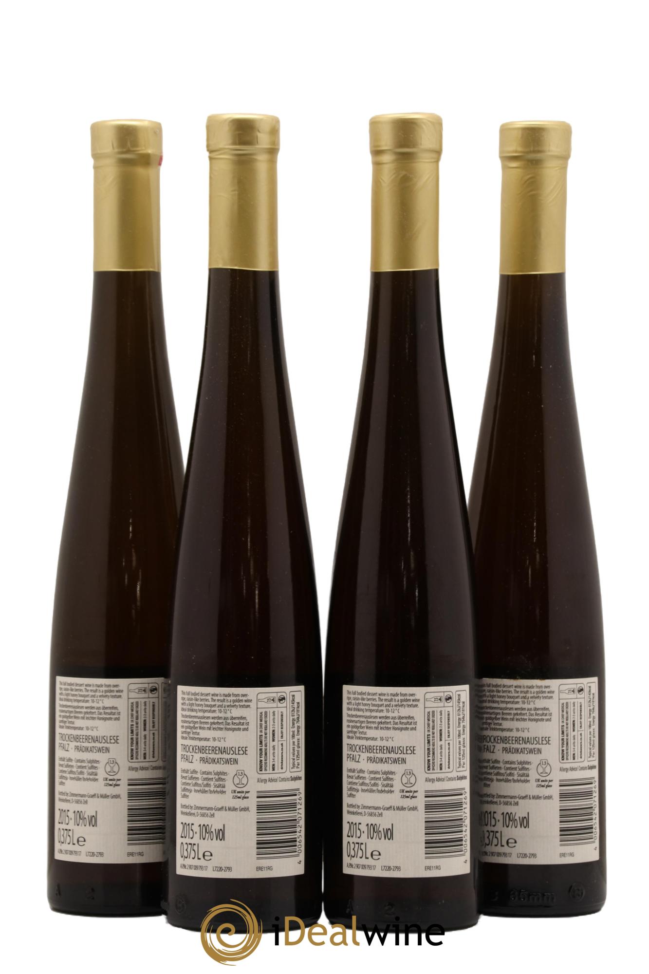 Allemagne Pfalz Trockenbeerenauslese Roman Graeff 2015 - Posten von 4 Demi-Flaschen - 1