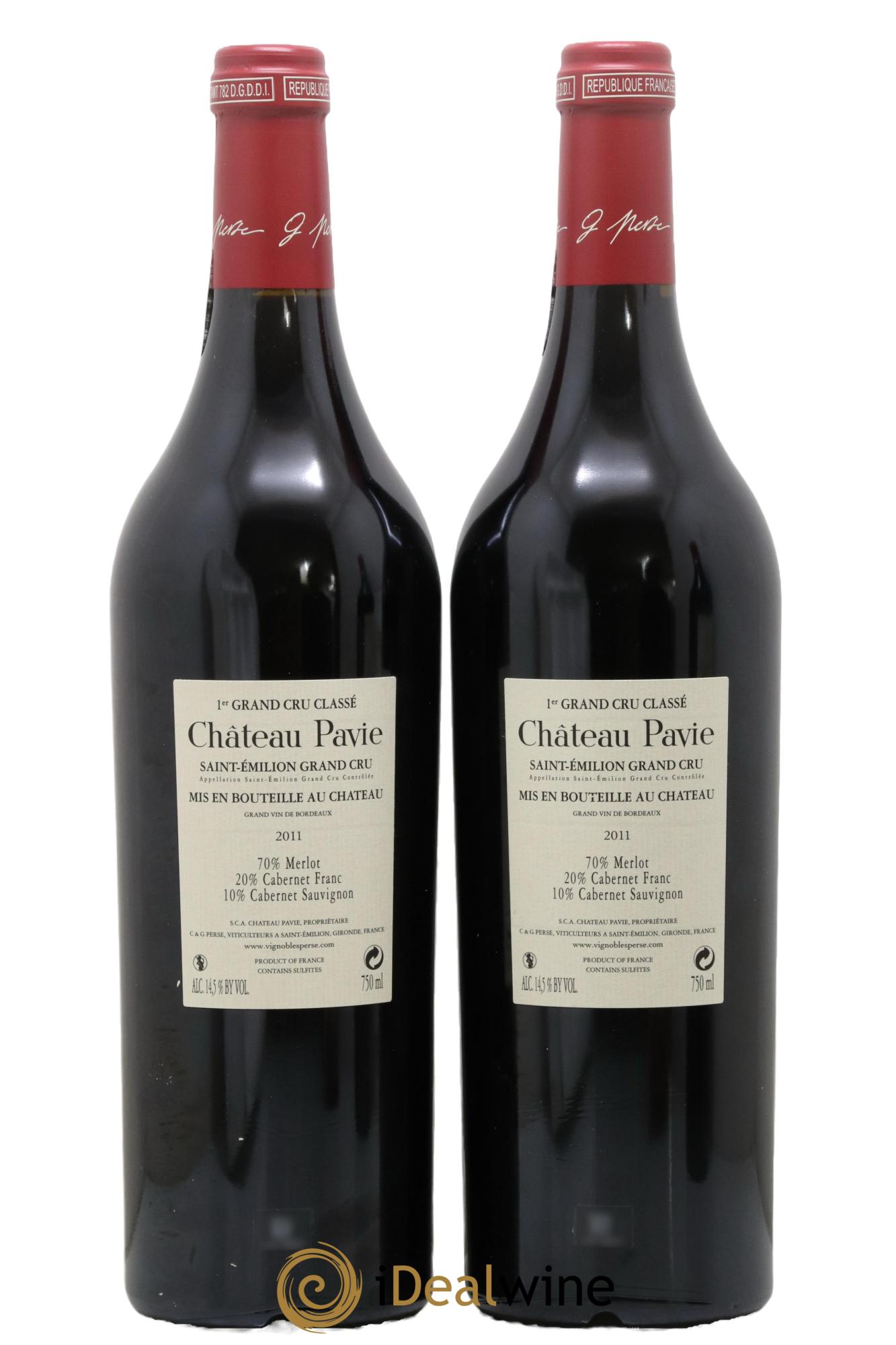 Château Pavie 1er Grand Cru Classé A  2011 - Posten von 2 Flaschen - 1