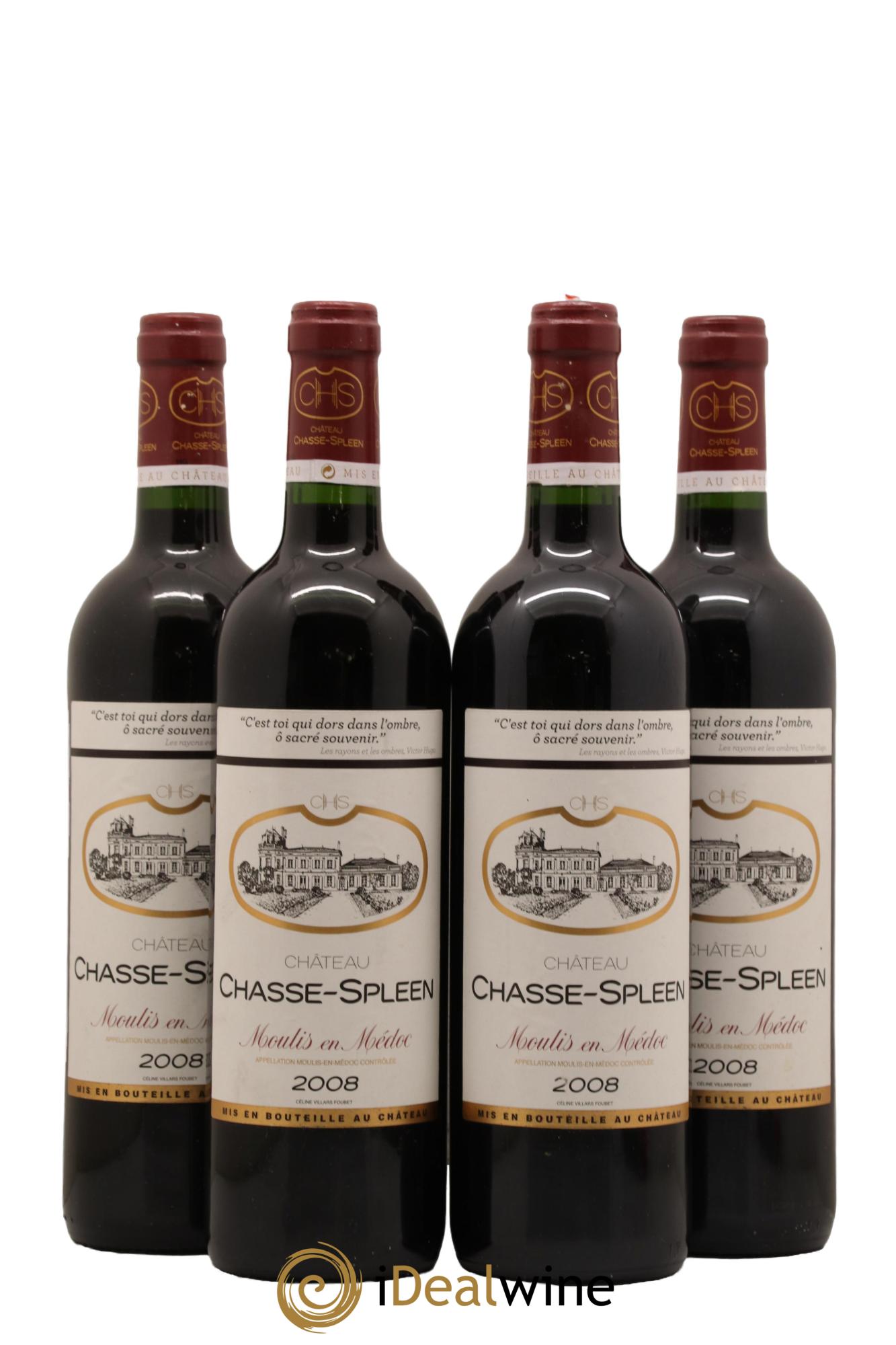 Château Chasse Spleen 2008 - Lot de 4 bouteilles - 0