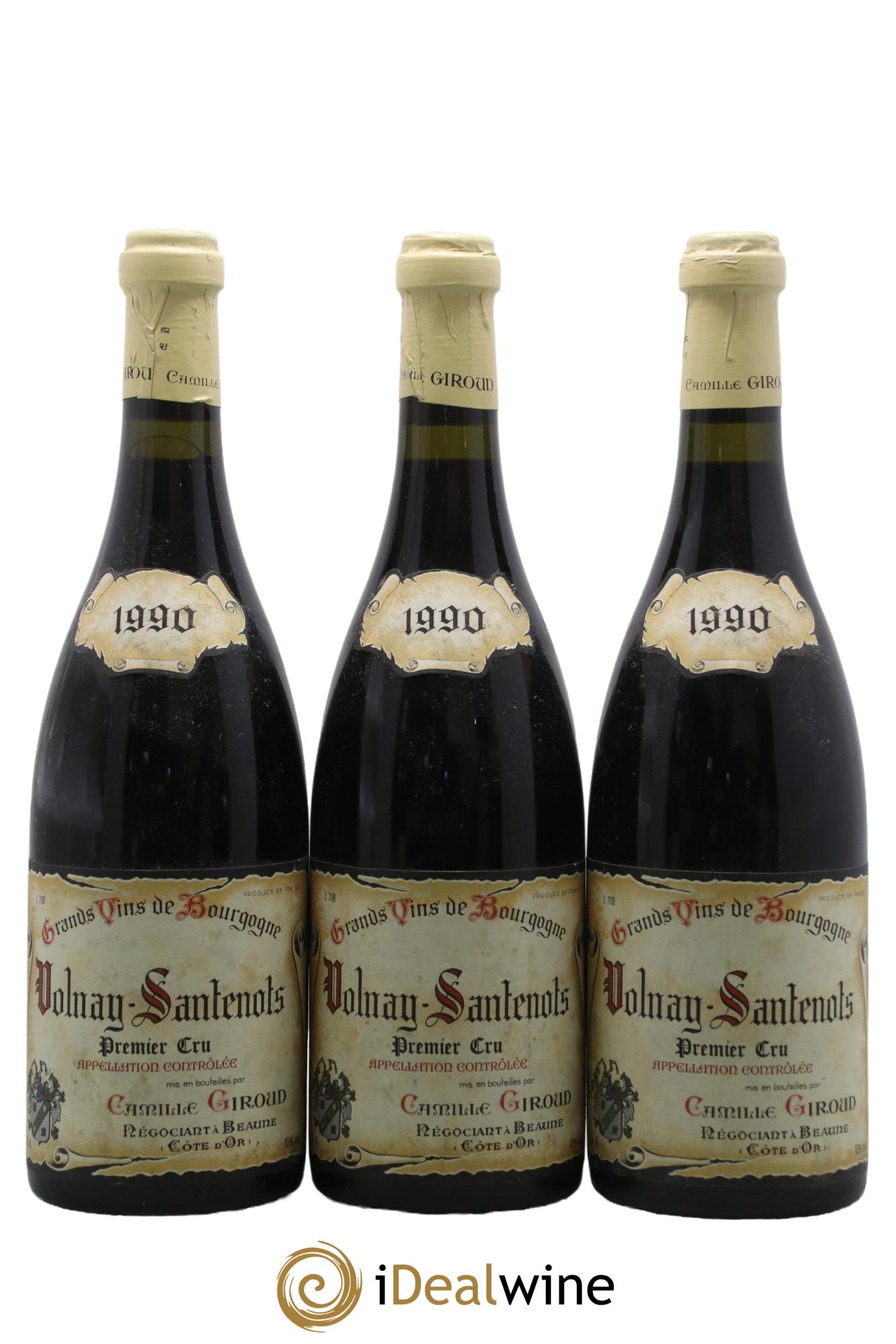 Volnay 1er Cru Santenots Giroud 1990 - Lot de 3 bouteilles - 0