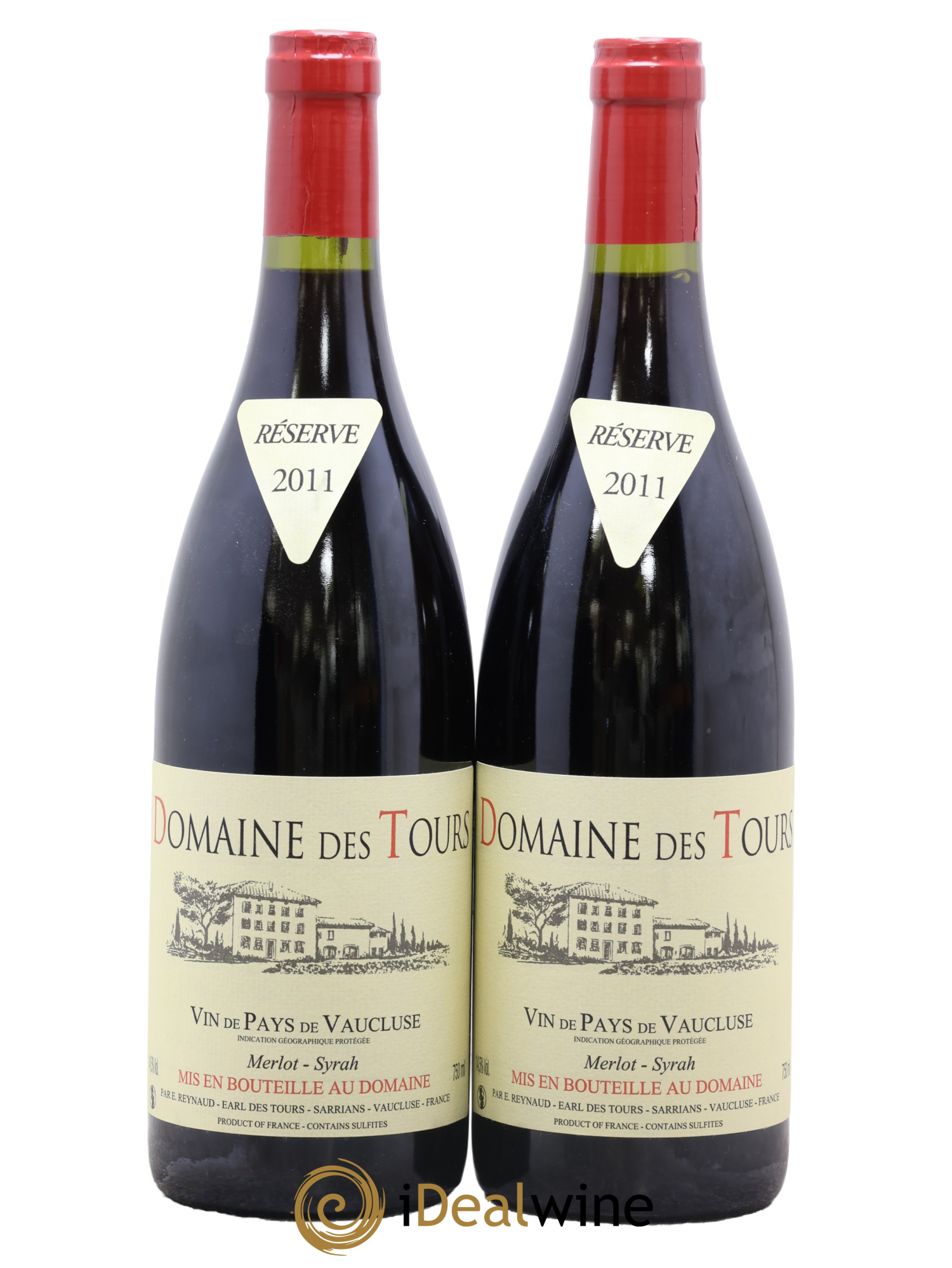 Vaucluse Domaine des Tours Merlot-Syrah Emmanuel Reynaud 2011 - Lot de 2 bouteilles - 0