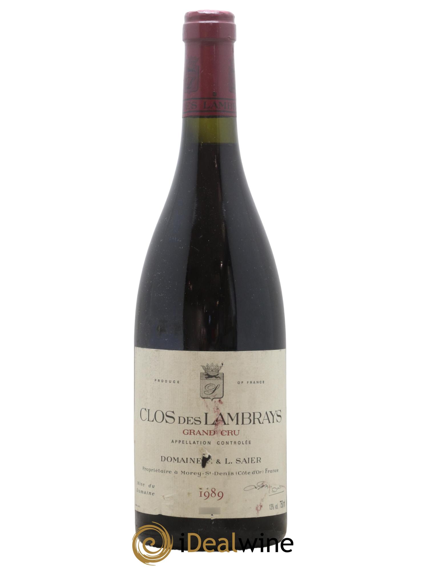 Clos des Lambrays Grand Cru Domaine des Lambrays 1989 - Lot de 1 bouteille - 0