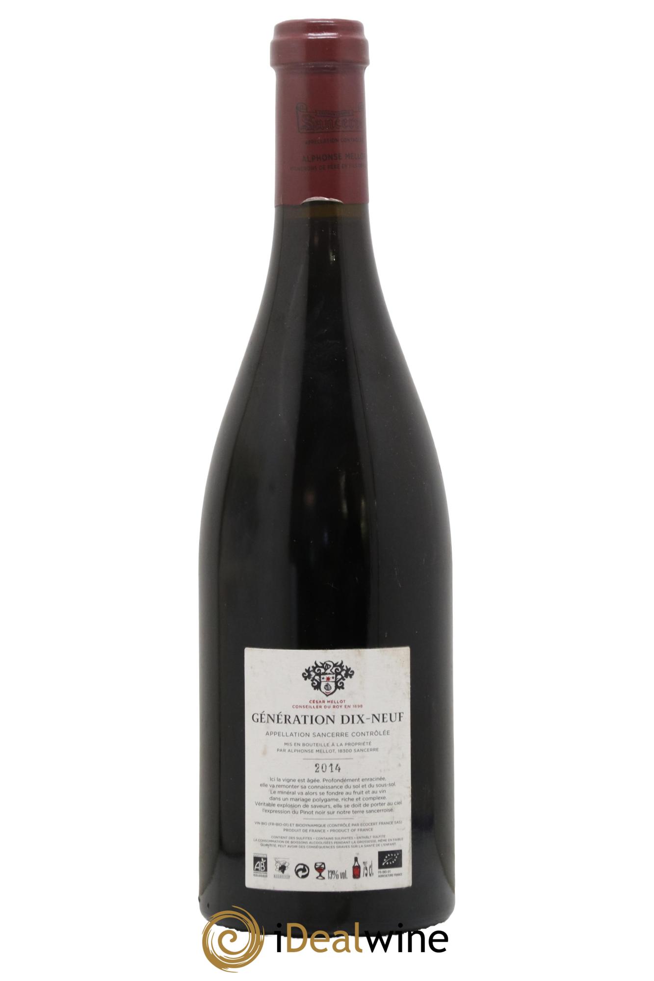 Sancerre Génération XIX Alphonse Mellot 2014 - Lotto di 1 bottiglia - 1