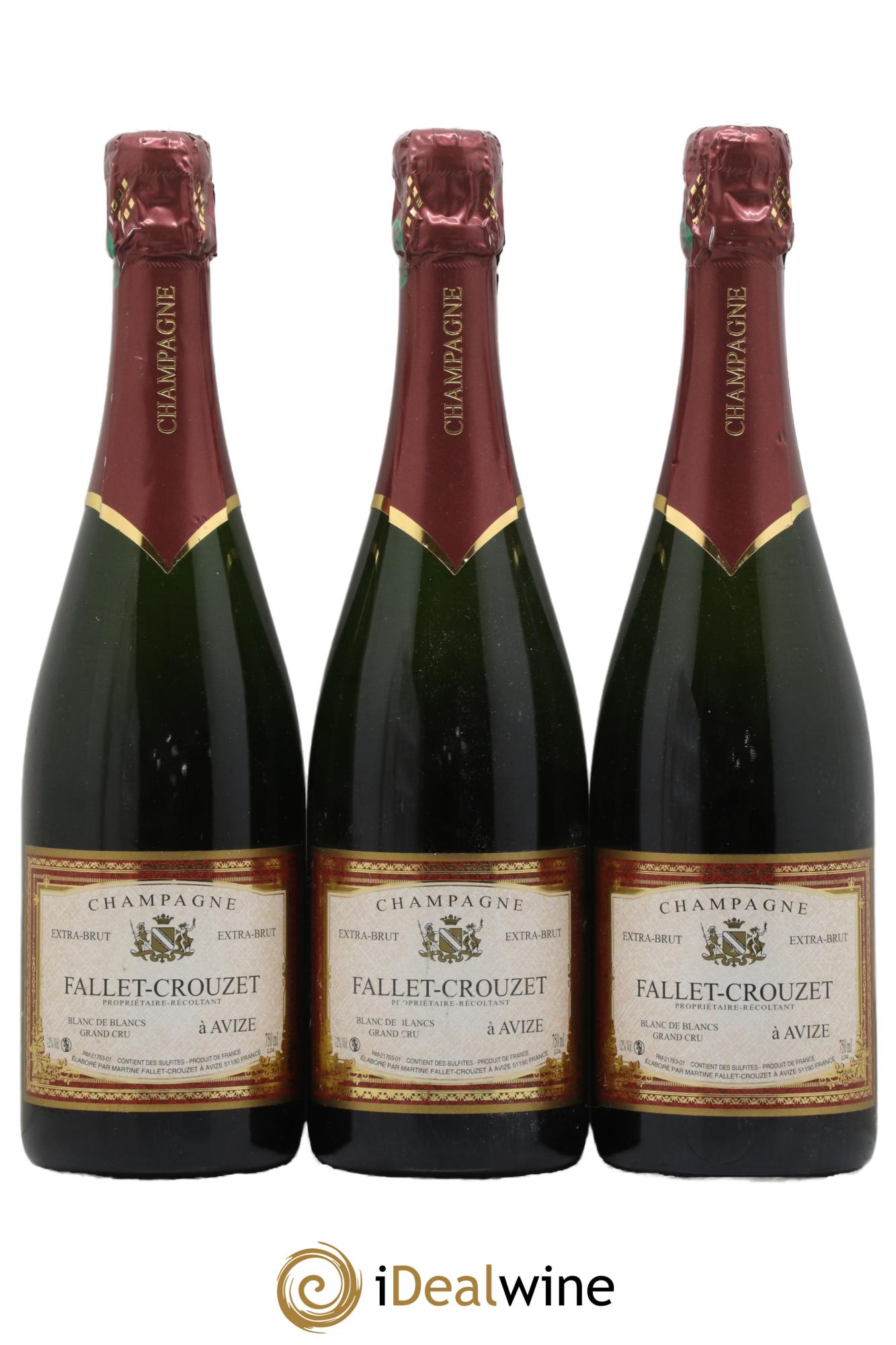 Champagne Extra Brut Blanc de Blancs Grand Cru Fallet Gourron - Lot de 3 bouteilles - 0