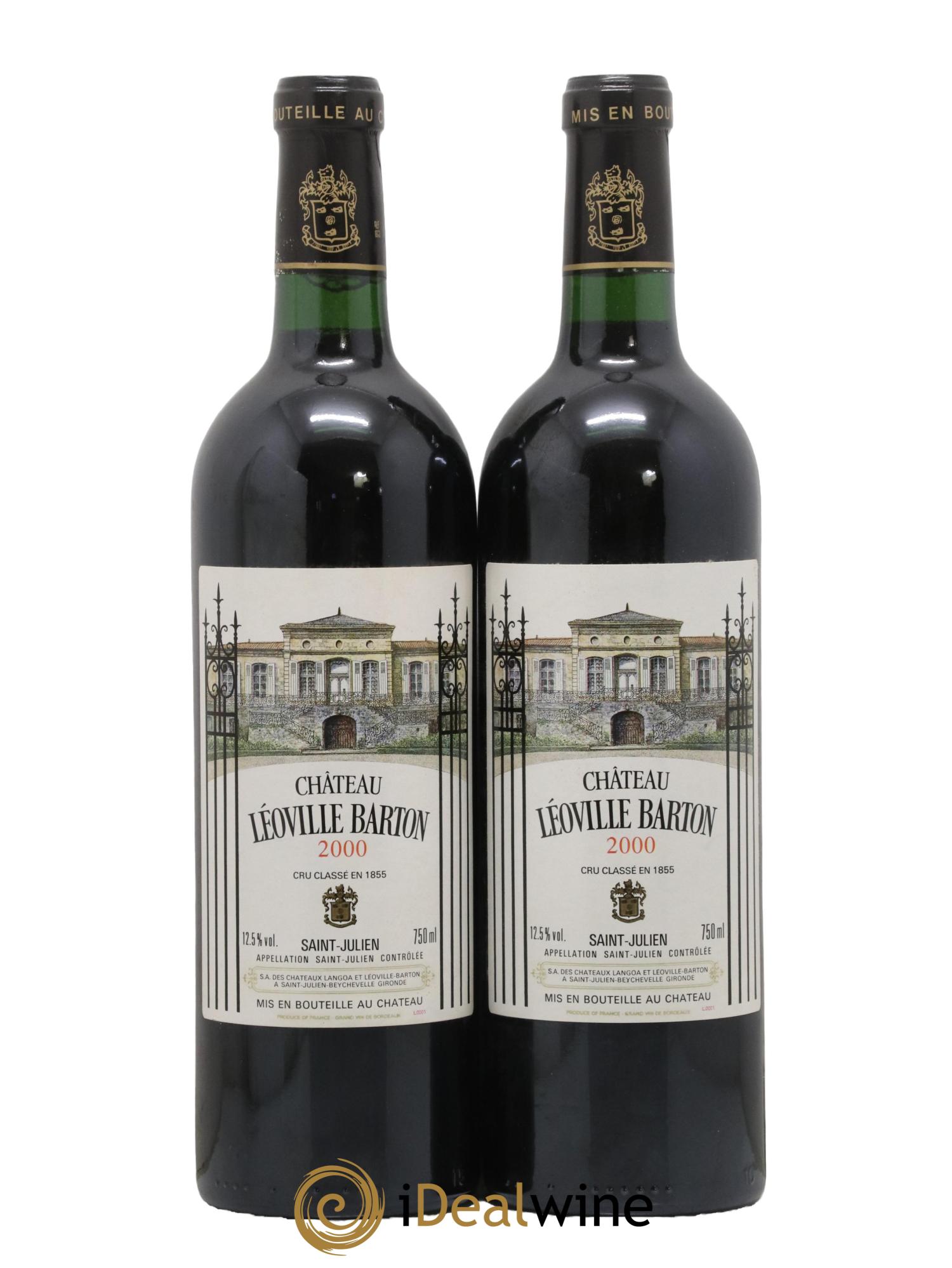 Château Léoville Barton 2ème Grand Cru Classé 2000 - Lot de 2 bouteilles - 0
