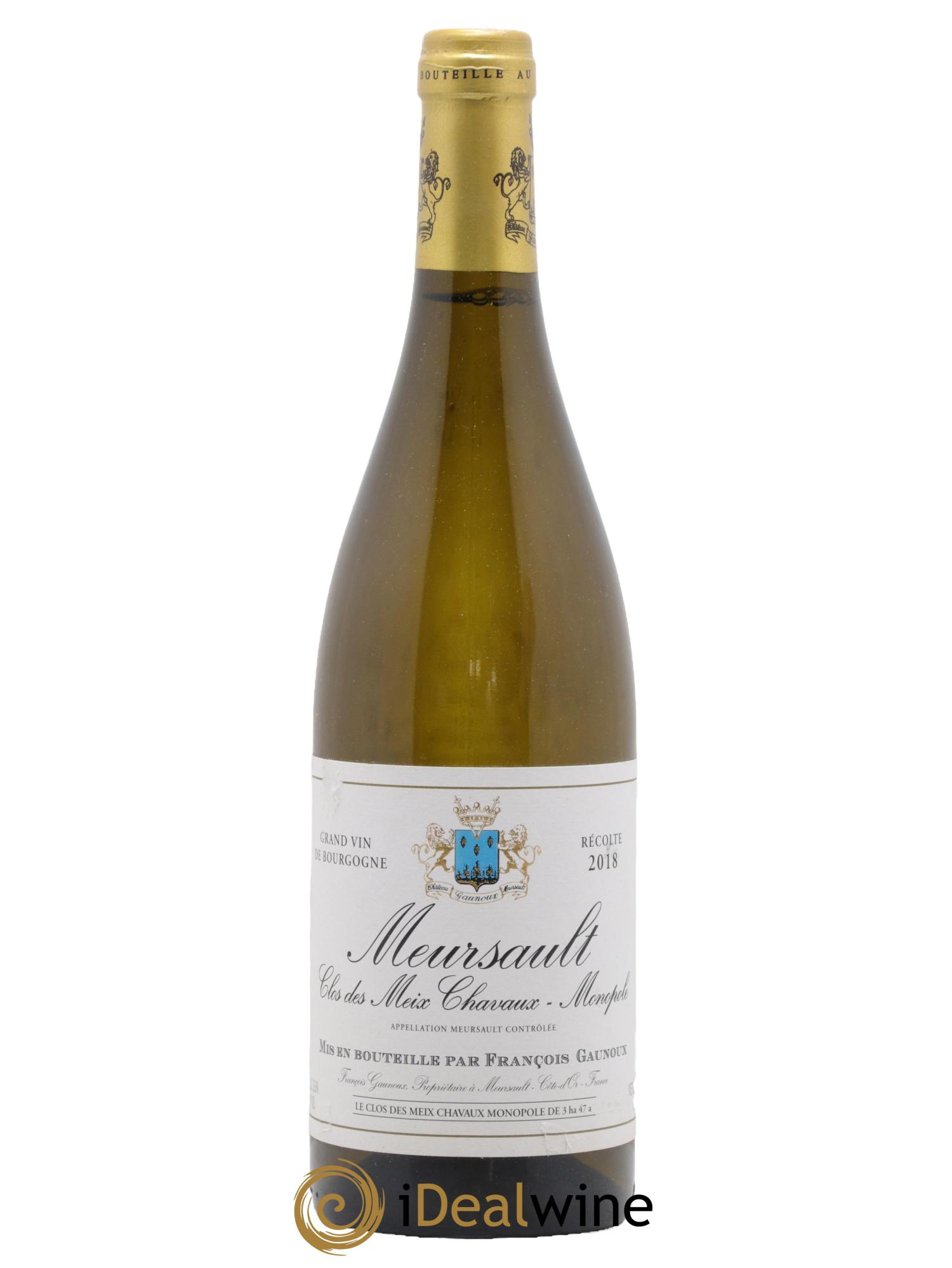 Meursault Clos Des Meix Chavaux Monopole François Gaunoux 2018 - Lot de 1 bouteille - 0