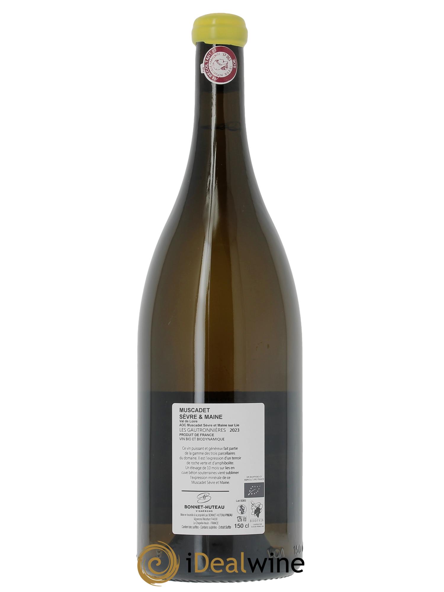 Muscadet-Sèvre-et-Maine sur lie Les Gautronnières Bonnet-Huteau  2023 - Lot de 1 magnum - 1