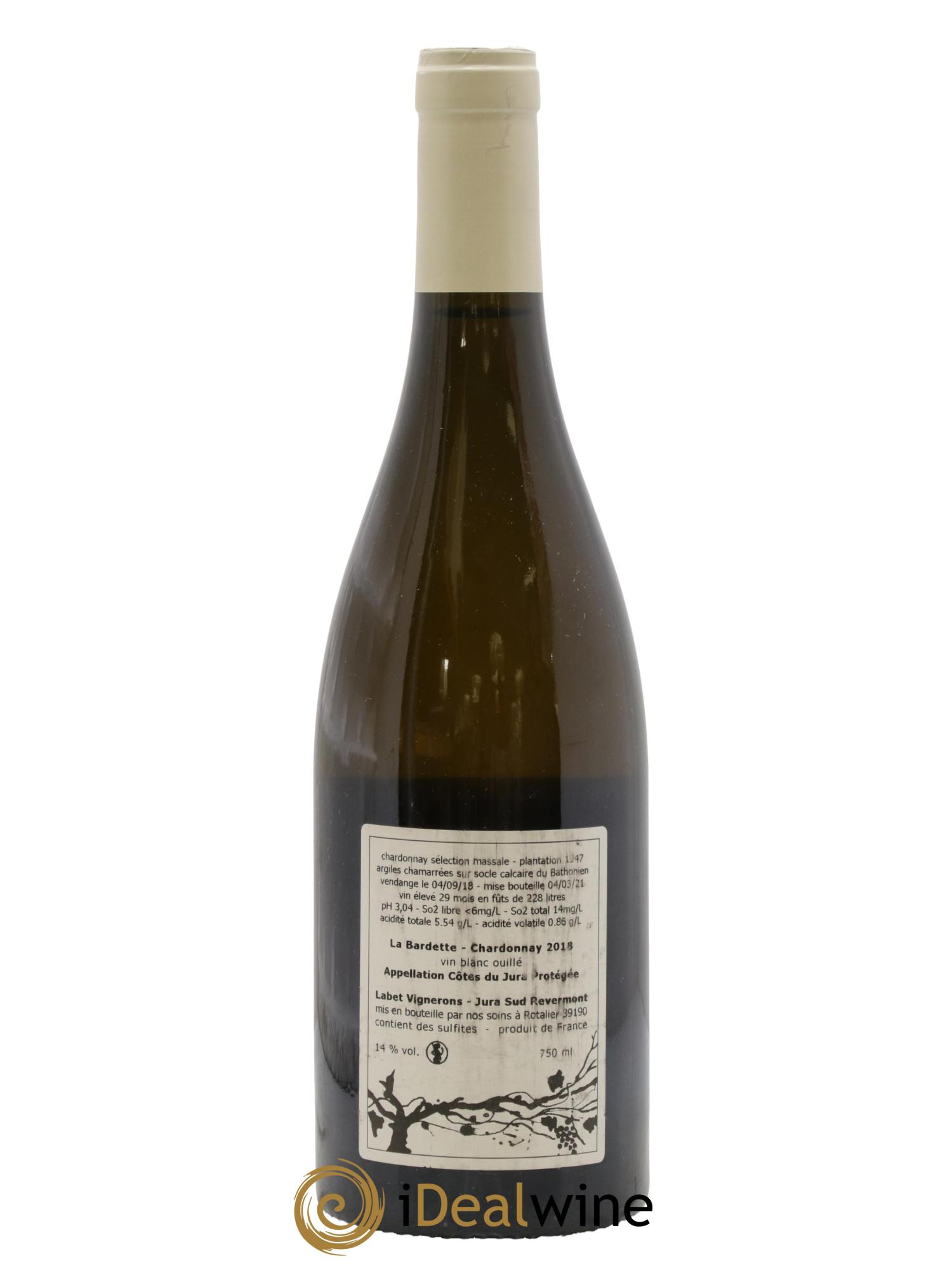 Côtes du Jura Chardonnay La Bardette Romain - Julien  - Charline Labet 2018 - Lotto di 1 bottiglia - 1