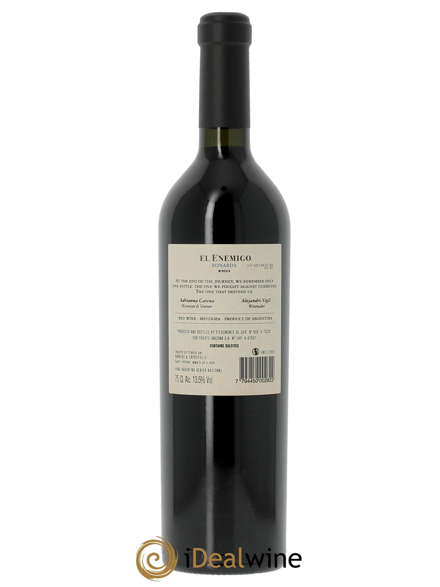 Mendoza Bonarda El Enemigo  2022 - Lot de 1 bouteille - 1