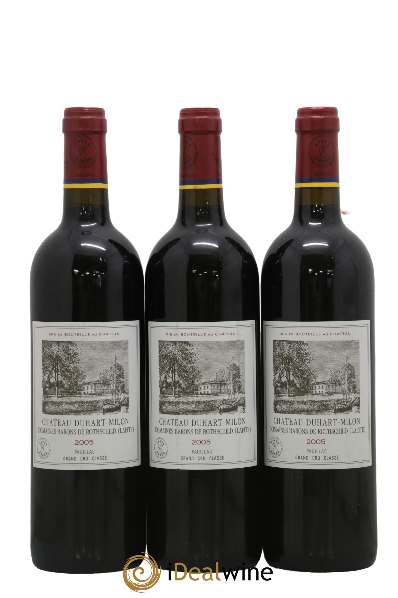 Château Duhart-Milon 4ème Grand Cru Classé 2005 - Lot of 3 bottles - 0