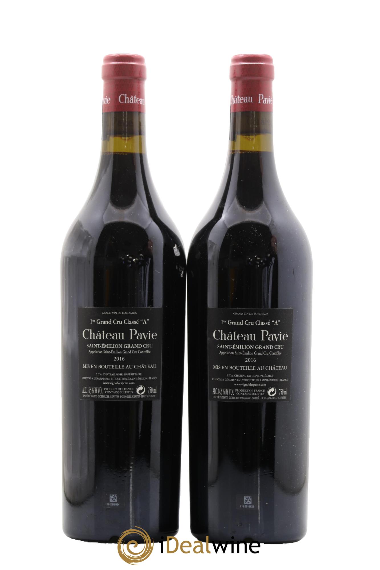 Château Pavie 1er Grand Cru Classé A 2016 - Lot de 2 bouteilles - 1