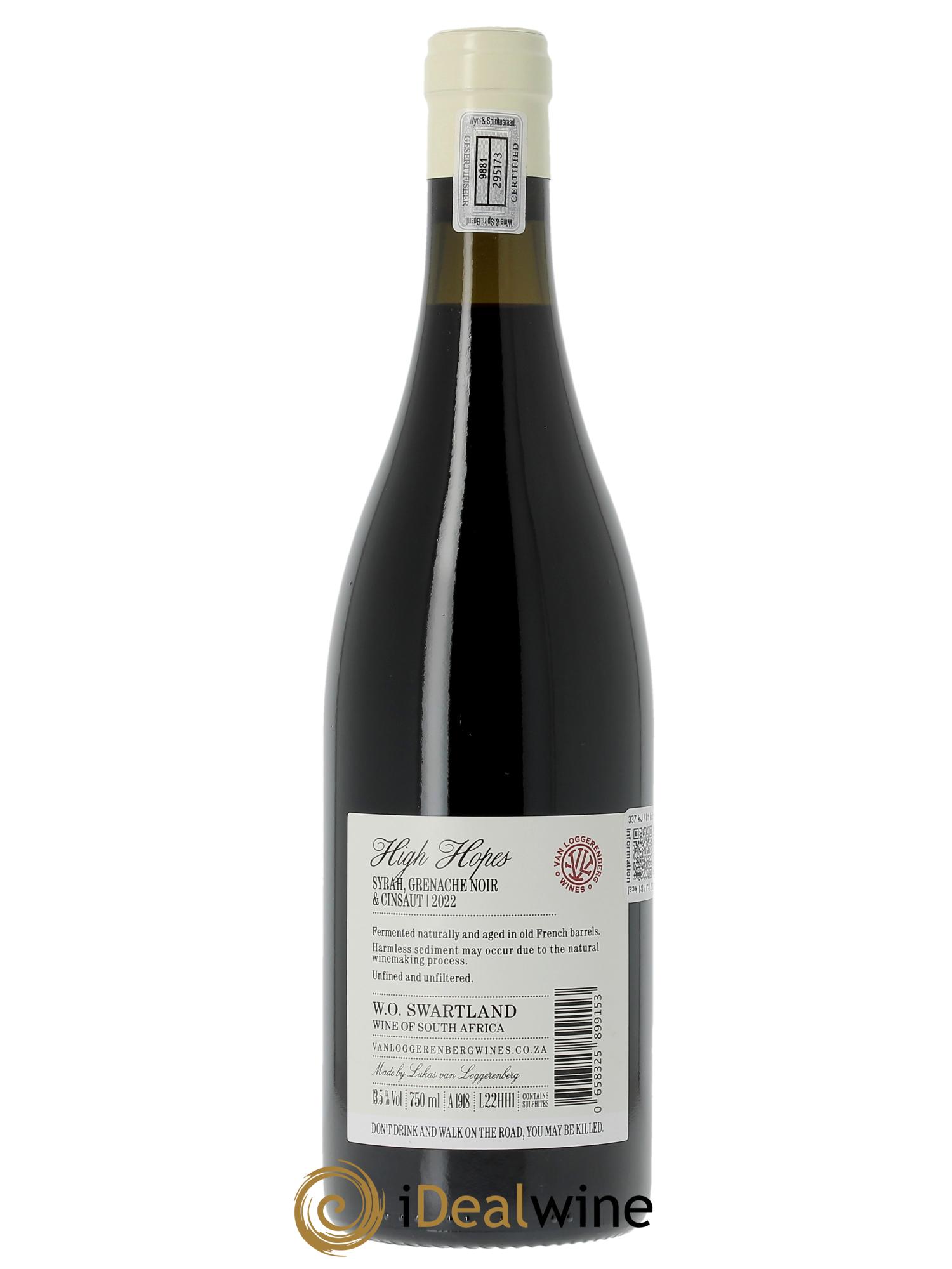 Swartland Van Loggerenberg Wines High Hopes 2022 - Lot of 1 bottle - 1