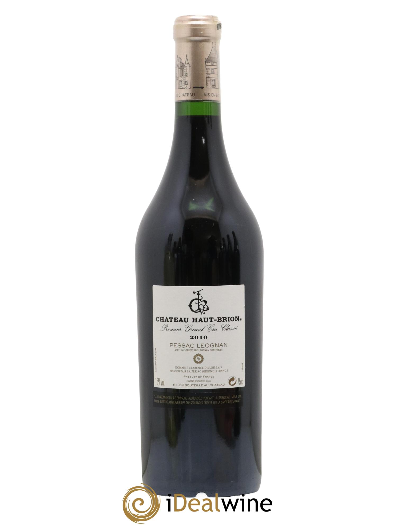 Château Haut Brion 1er Grand Cru Classé 2010 - Lot de 1 bouteille - 1