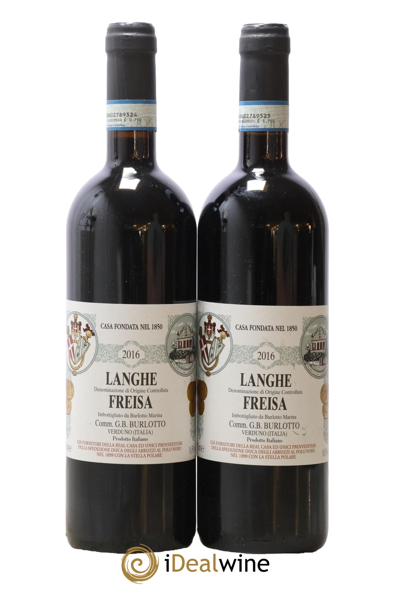 Langhe DOC Freisa Burlotto 2016 - Posten von 2 Flaschen - 0
