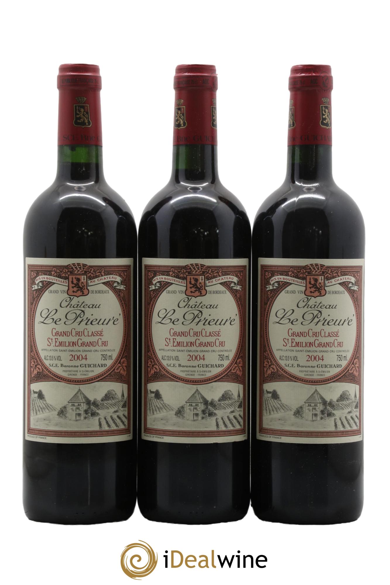 Château le Prieuré Grand Cru Classé 2004 - Lot de 3 bouteilles - 0
