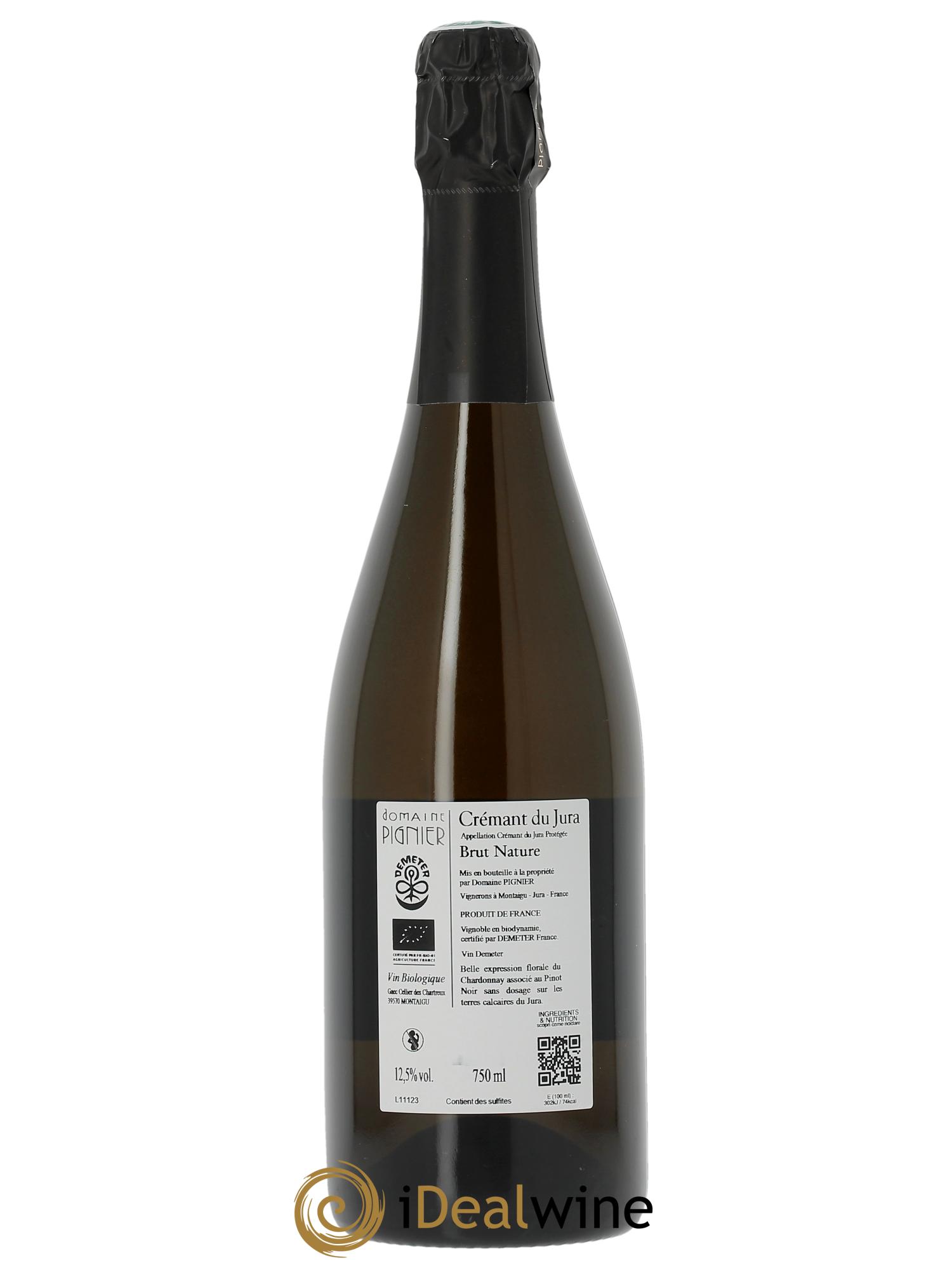 Crémant du Jura Brut Nature Domaine Pignier - Lot de 1 bouteille - 1
