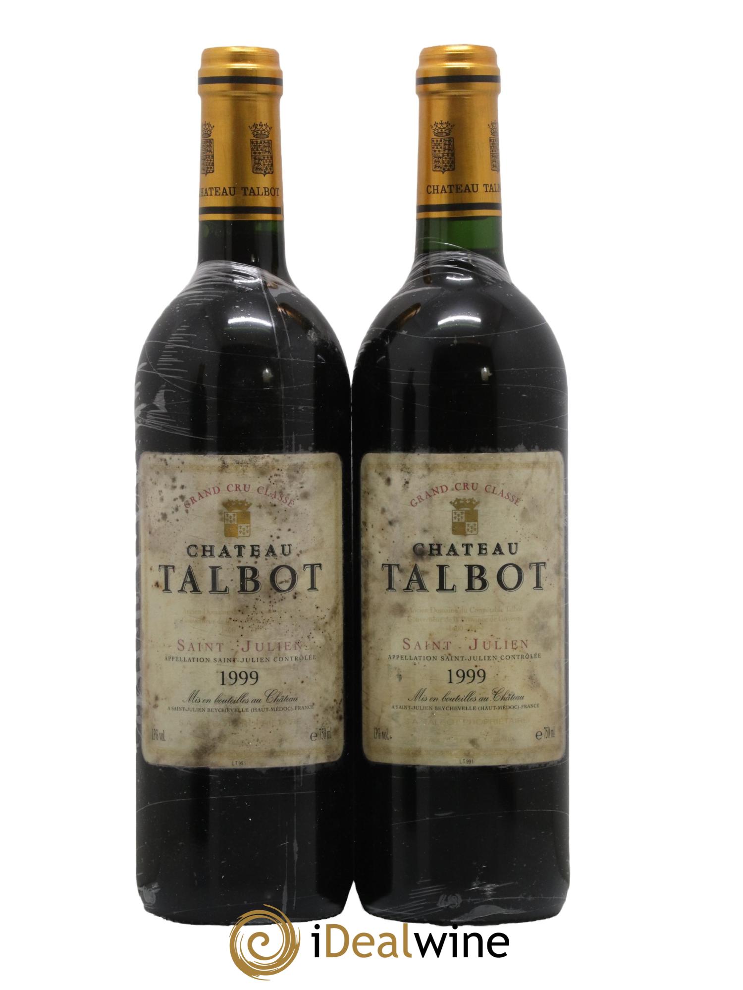 Château Talbot 4ème Grand Cru Classé 1999 - Lot de 2 bouteilles - 0