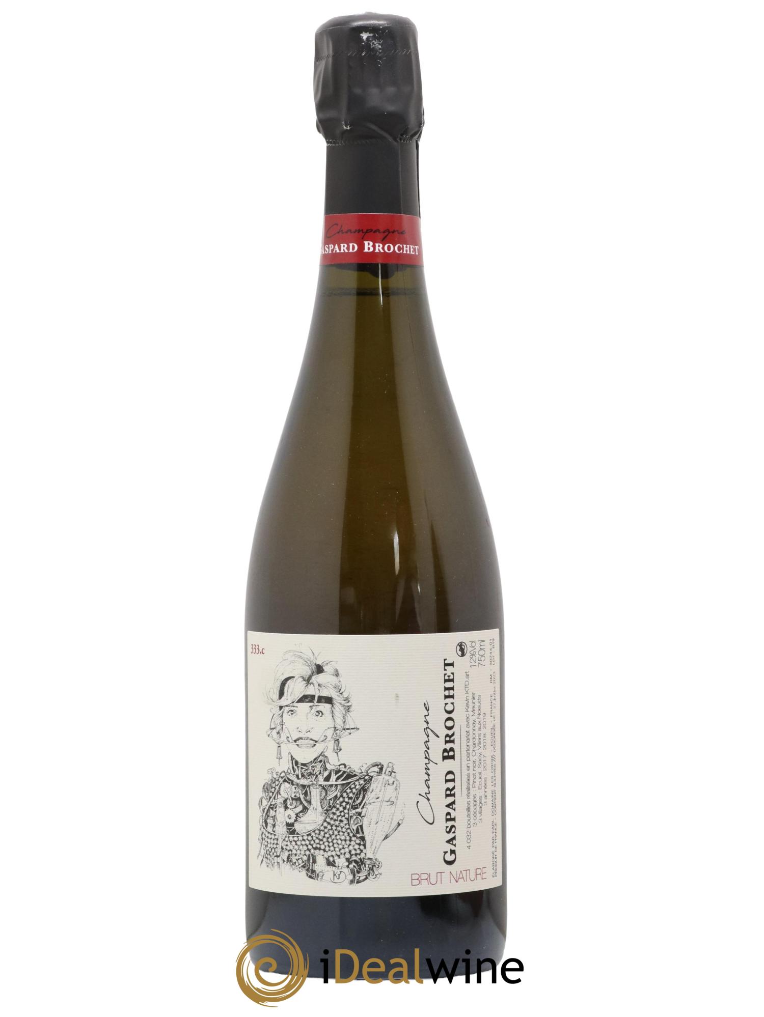 Champagne 333 c Brut Nature Gaspard Brochet - Lot de 1 bouteille - 0