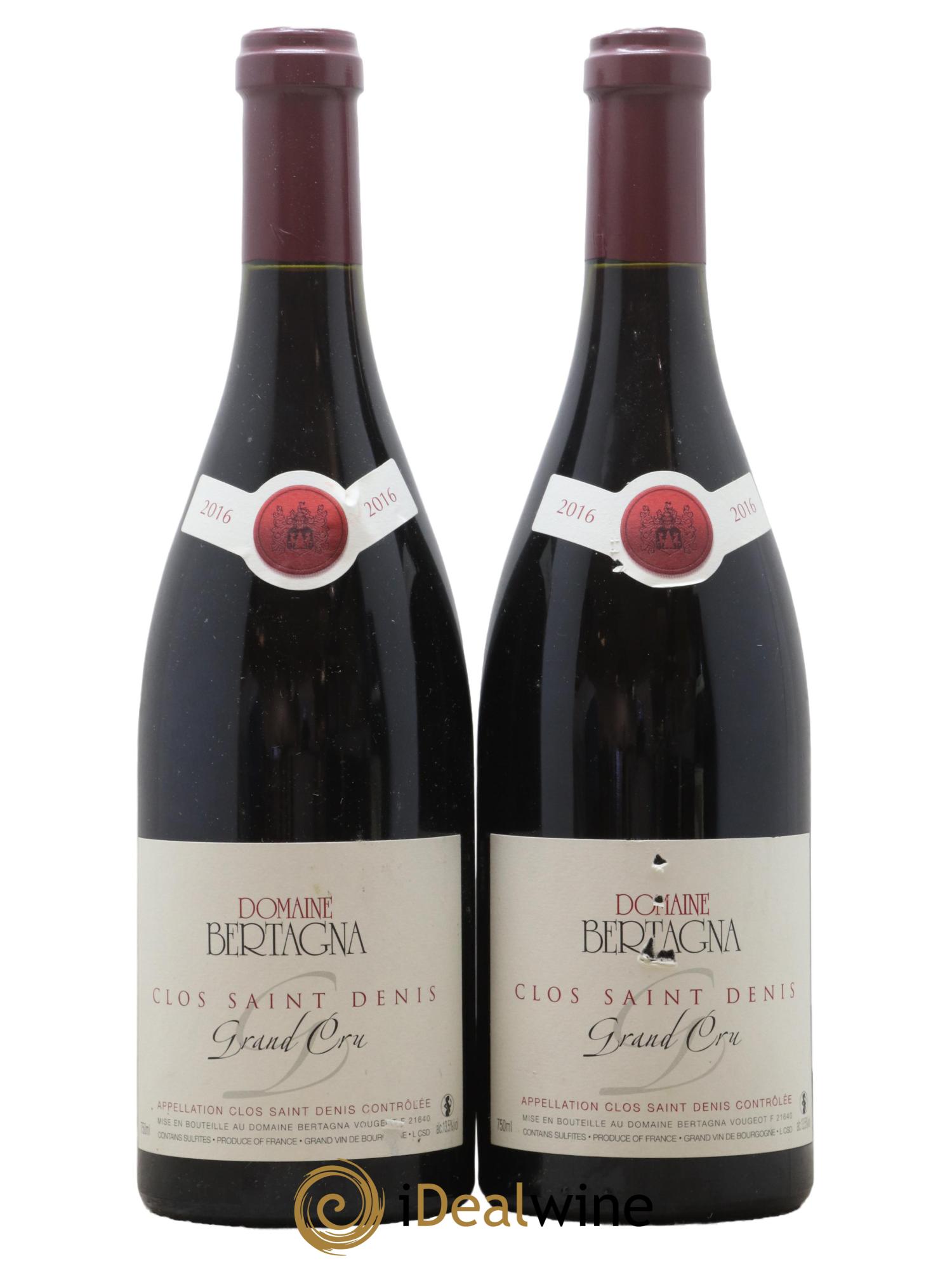Clos Saint-Denis Grand Cru Bertagna 2016 - Lot de 2 bouteilles - 0