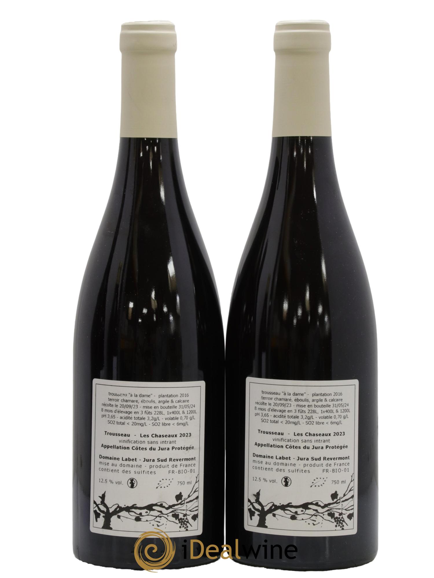 Côtes du Jura Trousseau Les Chaseaux Romain - Julien - Charline Labet 2023 - Lot de 2 bouteilles - 1