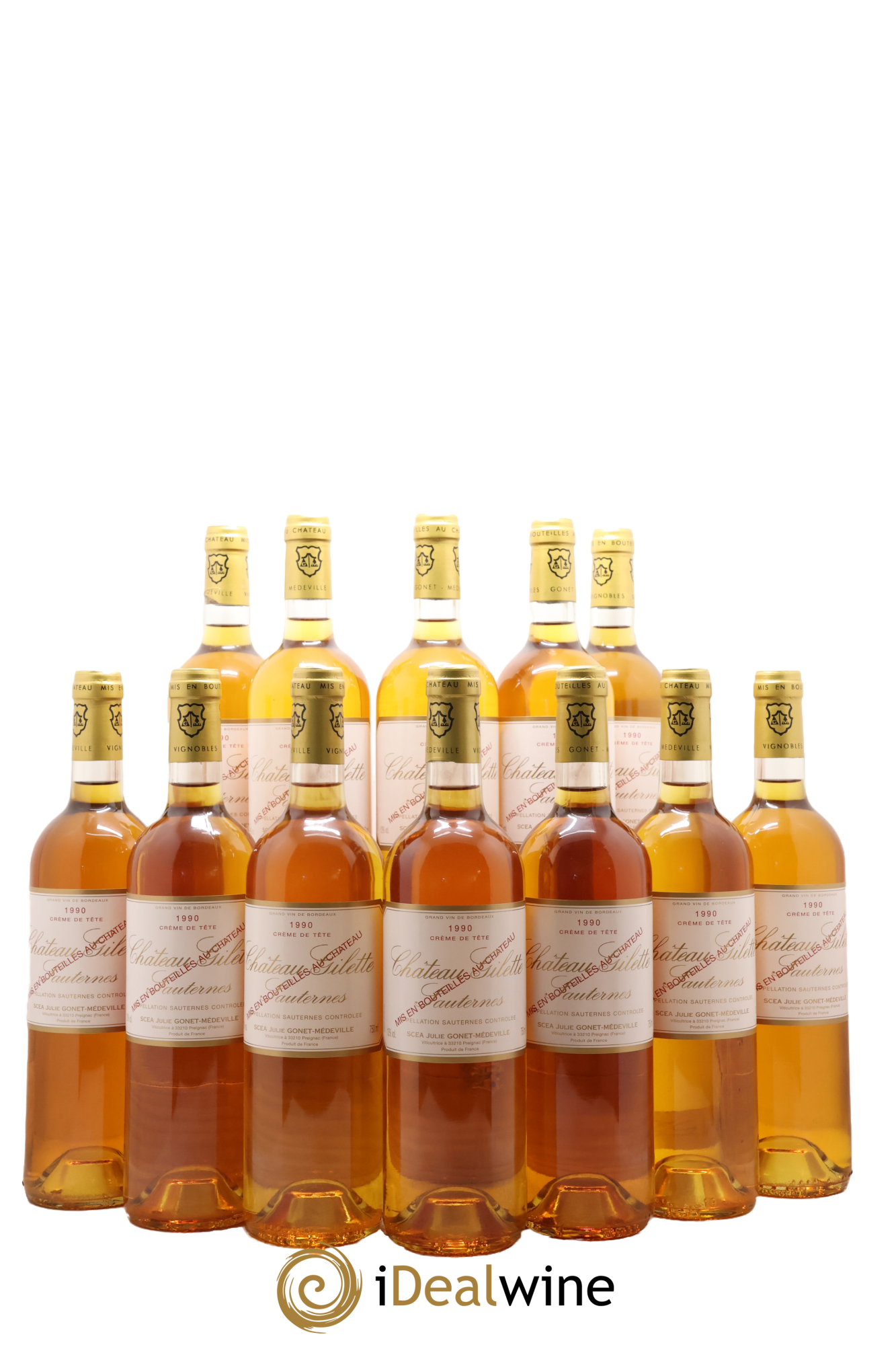 Château Gilette - Crème de Tête 1990 - Lotto di 12 bottiglie - 0